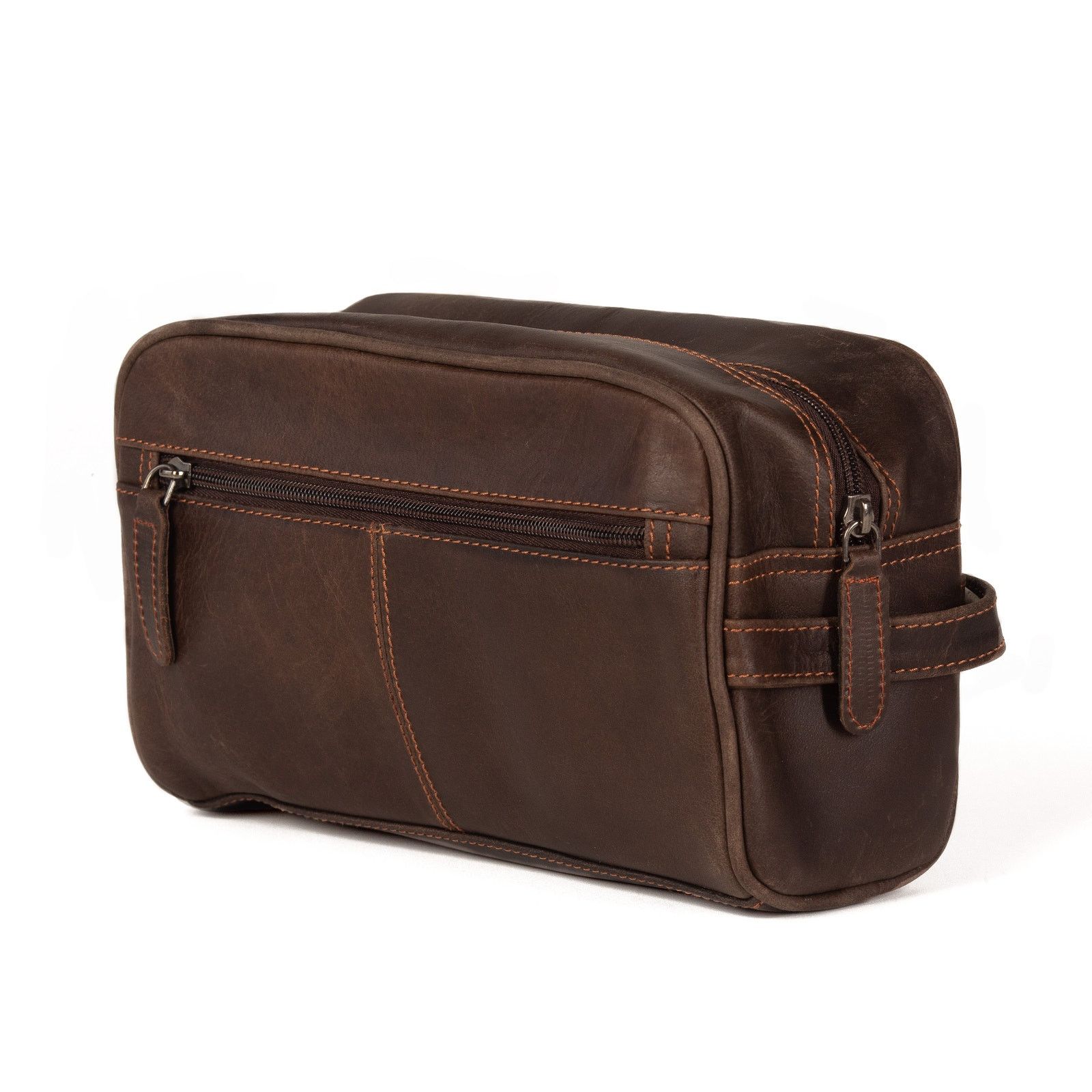 Handmade Men's New Leather Toiletry Bag Brown Size ONE SIZE - 5 Thumbnail
