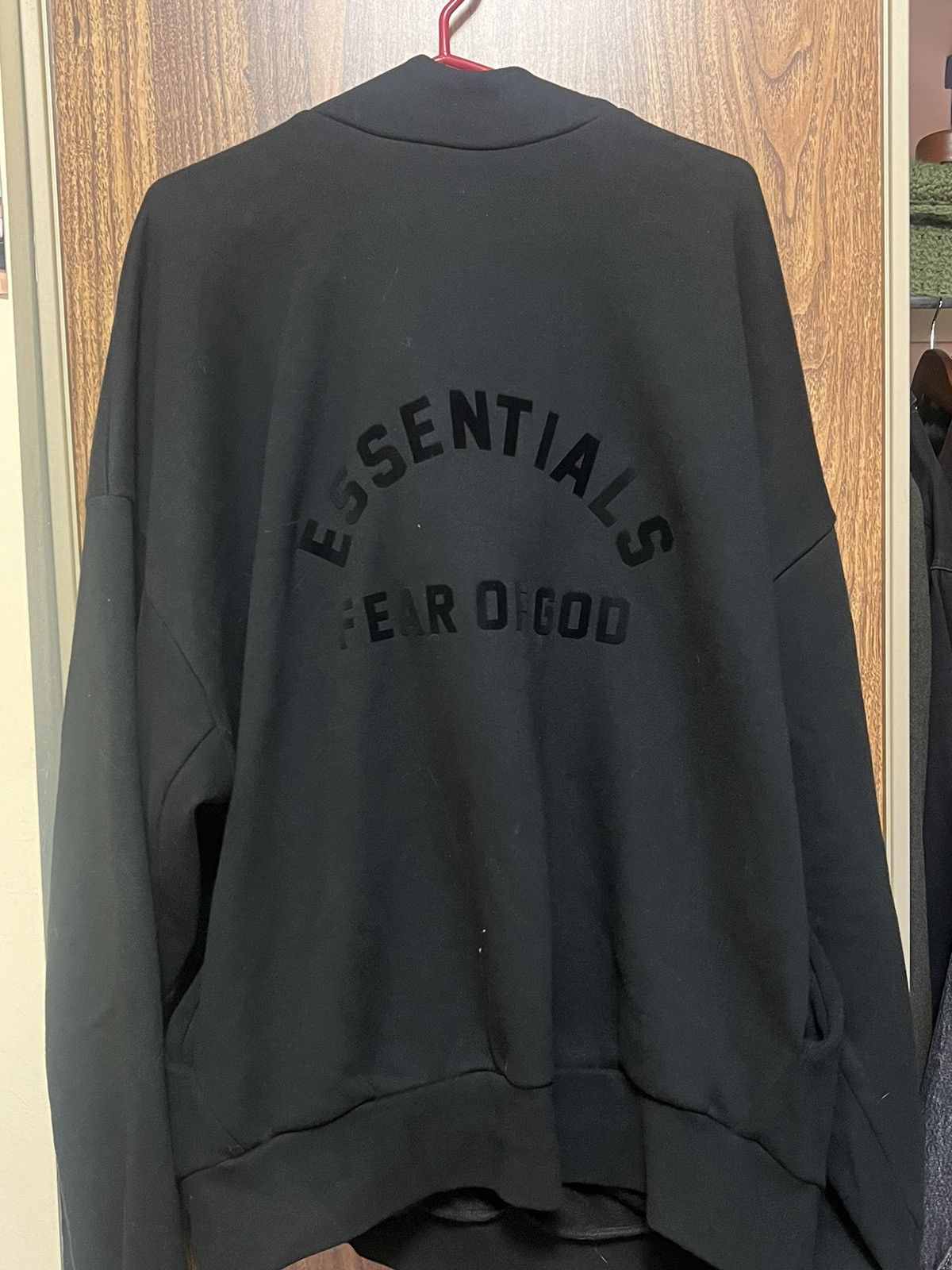Essentials Black bonded hoodie