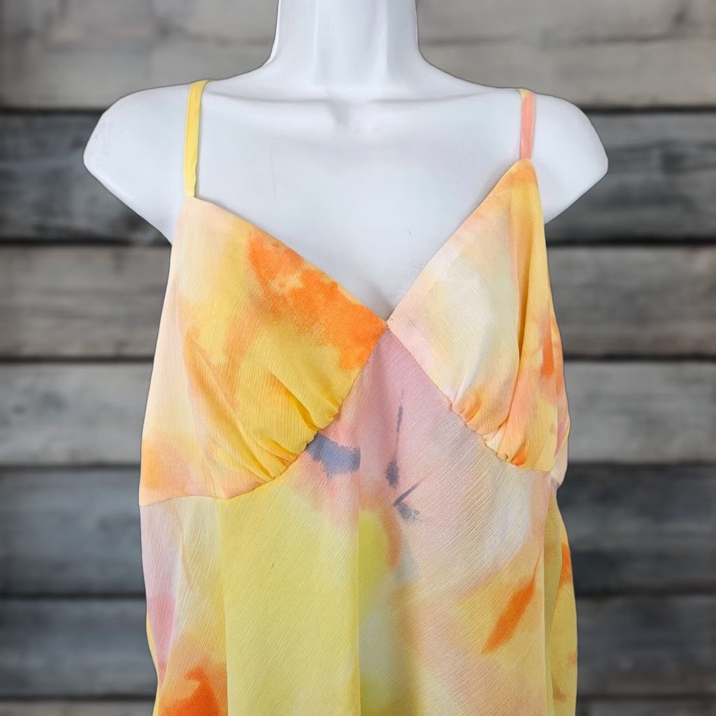 Diane von Furstenberg Diane von Furstenberg Womens Cami Pajama Top Sz 2XL Yellow Pink Shirt Womens 2XL Camisole Pajama Top Size XXL / US 16-18 / IT 52-54 - 1 Thumbnail