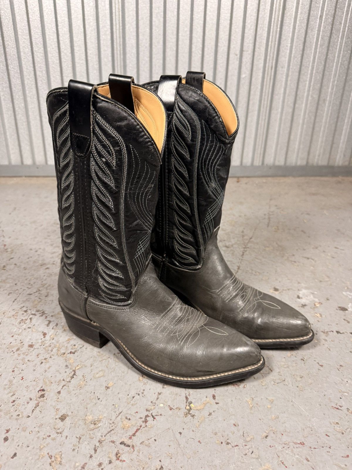 Other 90s Vintage Classic Black And Grey Cowboy Boots Size US 9.5 / EU 42-43 - 2 Thumbnail