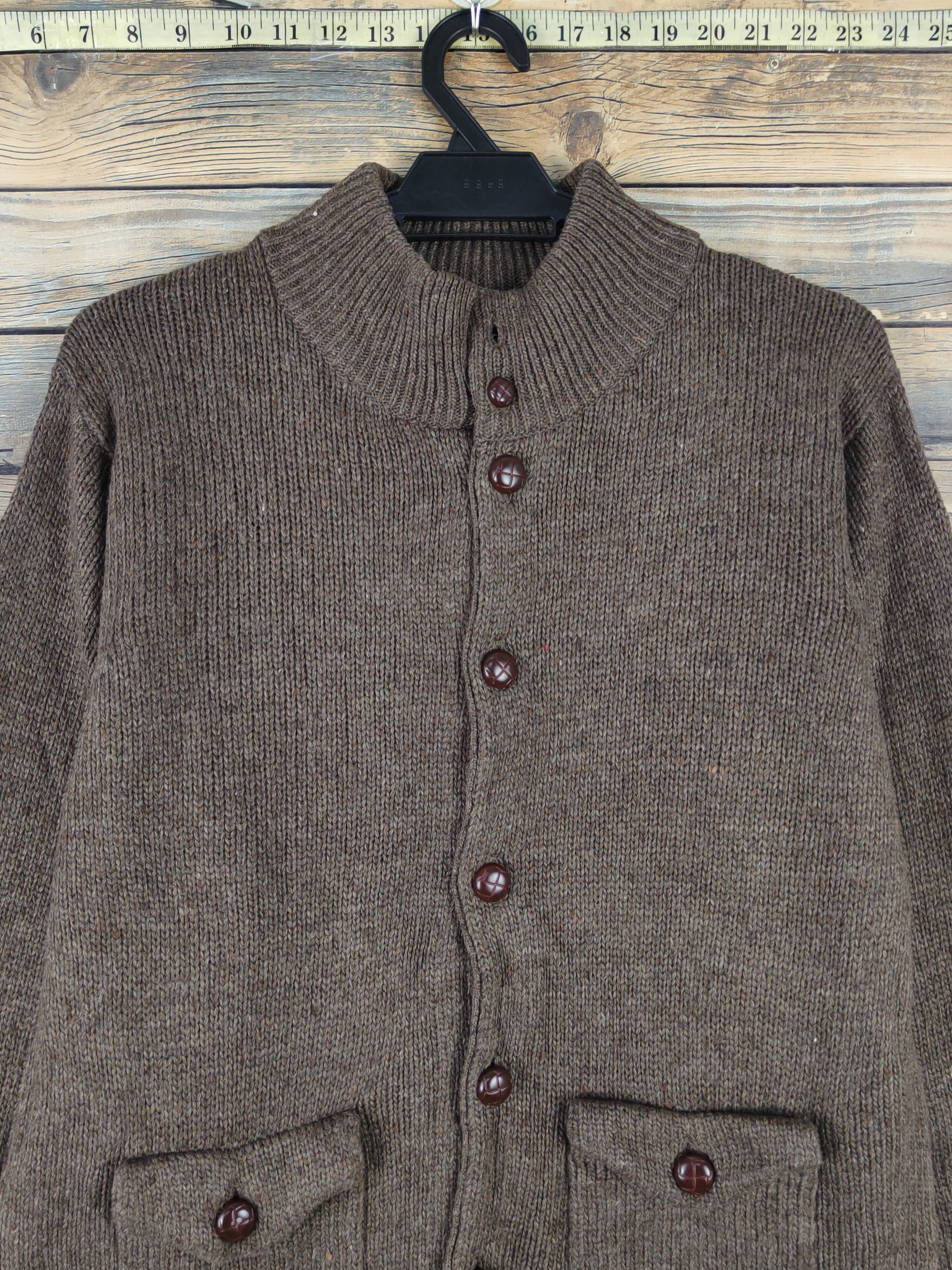 Beams Plus Beams Dark Brown multipocket knitwear Cardigan #W1560 Size US M / EU 48-50 / 2 - 3 Thumbnail