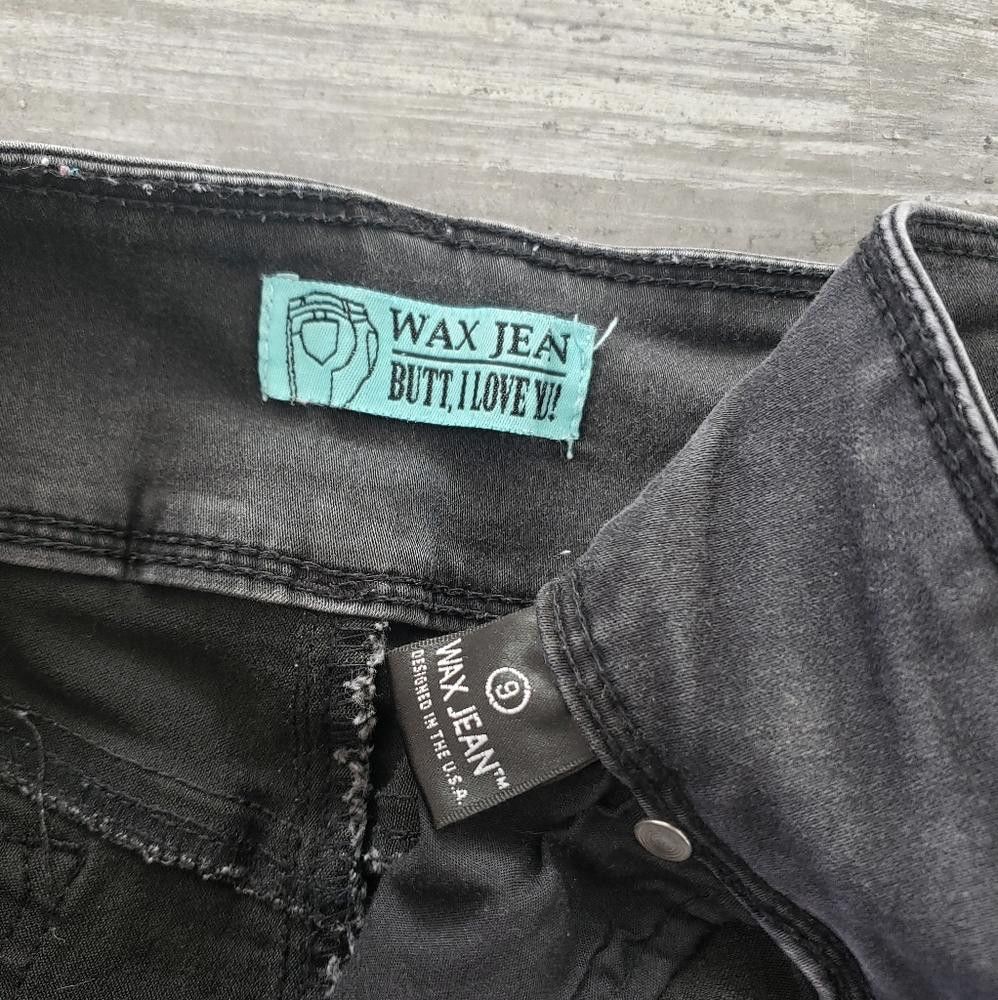 Designer Black Faded Wax Skinny Jean Size 30" / US 8 / IT 44 - 3 Thumbnail