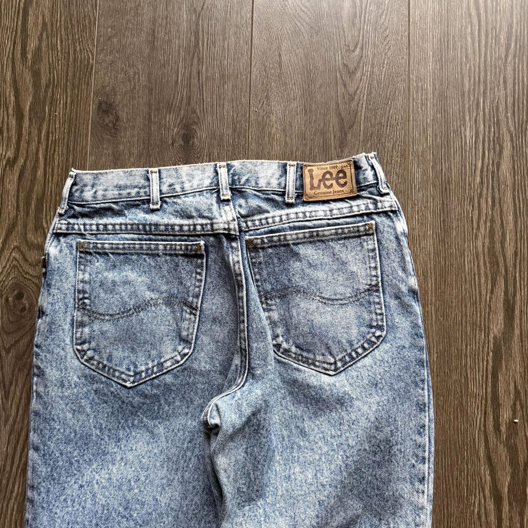 Lee VINTAGE Lee Jeans 32x30 Blue Acid Wash High Rise Straight Leg Denim 90s Mens Jeans Size US 32 / EU 48 - 4 Thumbnail