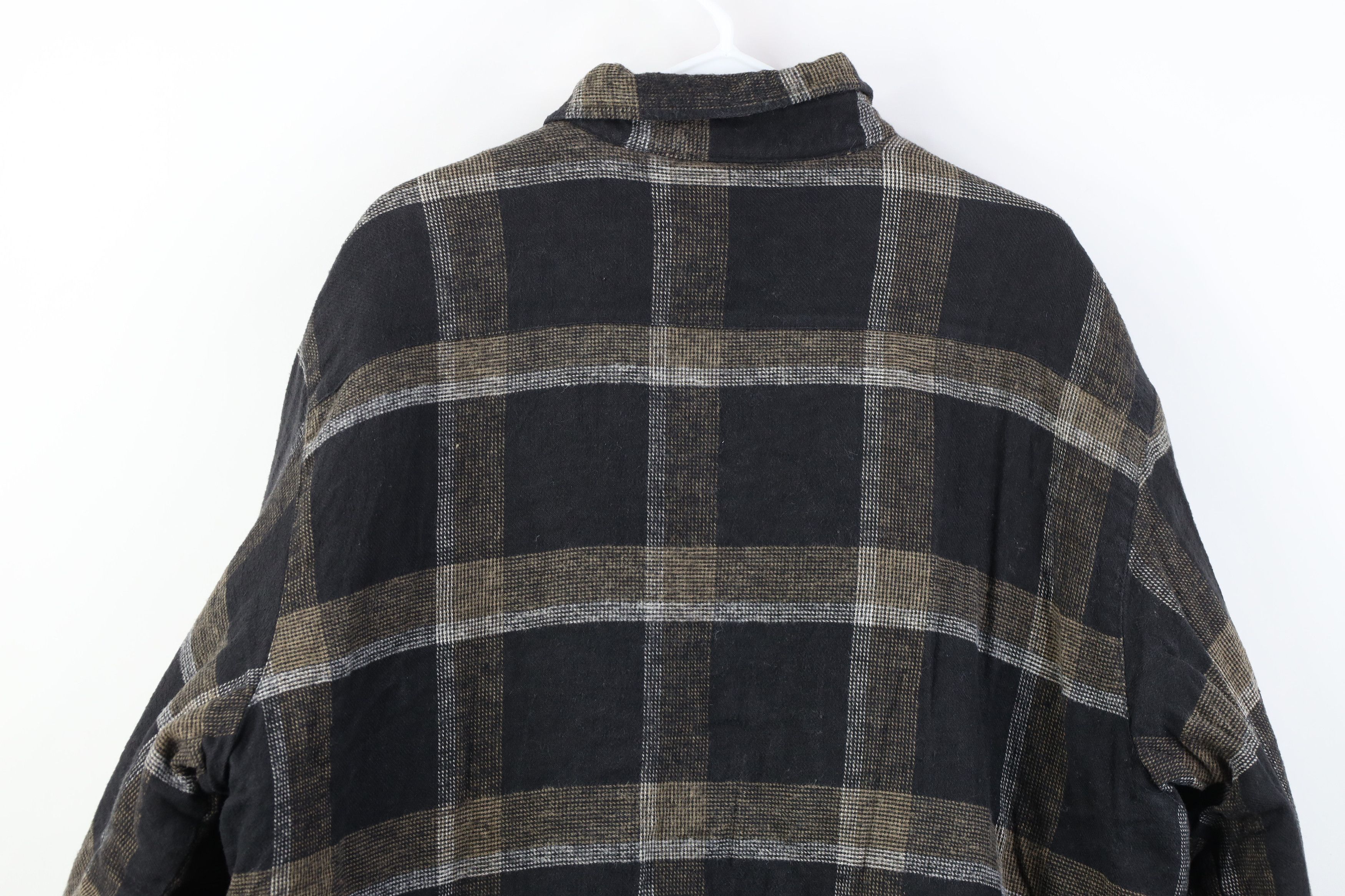 Vintage Vintage 90s Streetwear Lined Flannel Button Shirt Jacket Size US XL / EU 56 / 4 - 15 Thumbnail