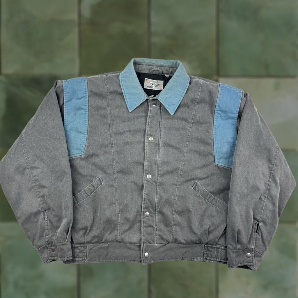 Vintage VINTAGE Pere Mar Bomber Jacket Adult XL Puffer Full Zip Snap Up 1980s Hipster Gray Mens XL Jacket Size US XL / EU 56 / 4 - 1 Thumbnail