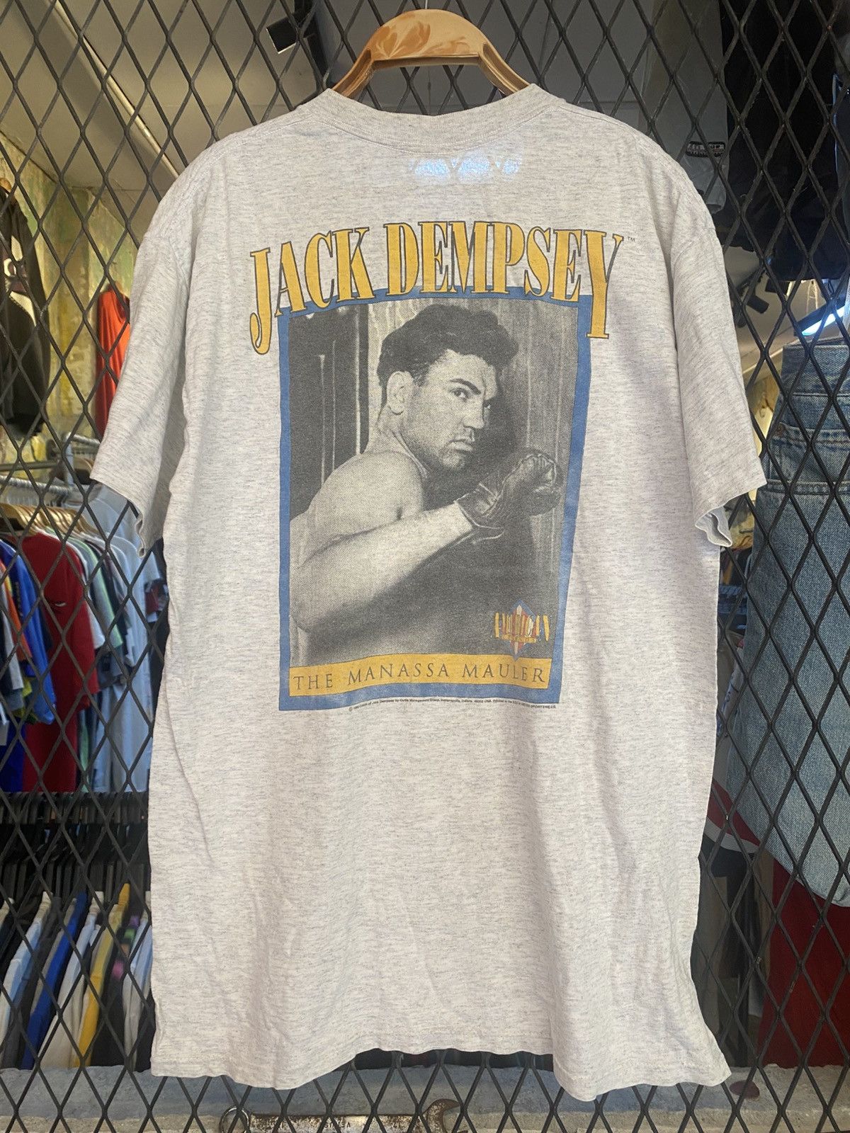 Vintage Vtg 90s Jack Dempsey American Legend Boxer T shirt Size US L / EU 52-54 / 3 - 2 Thumbnail