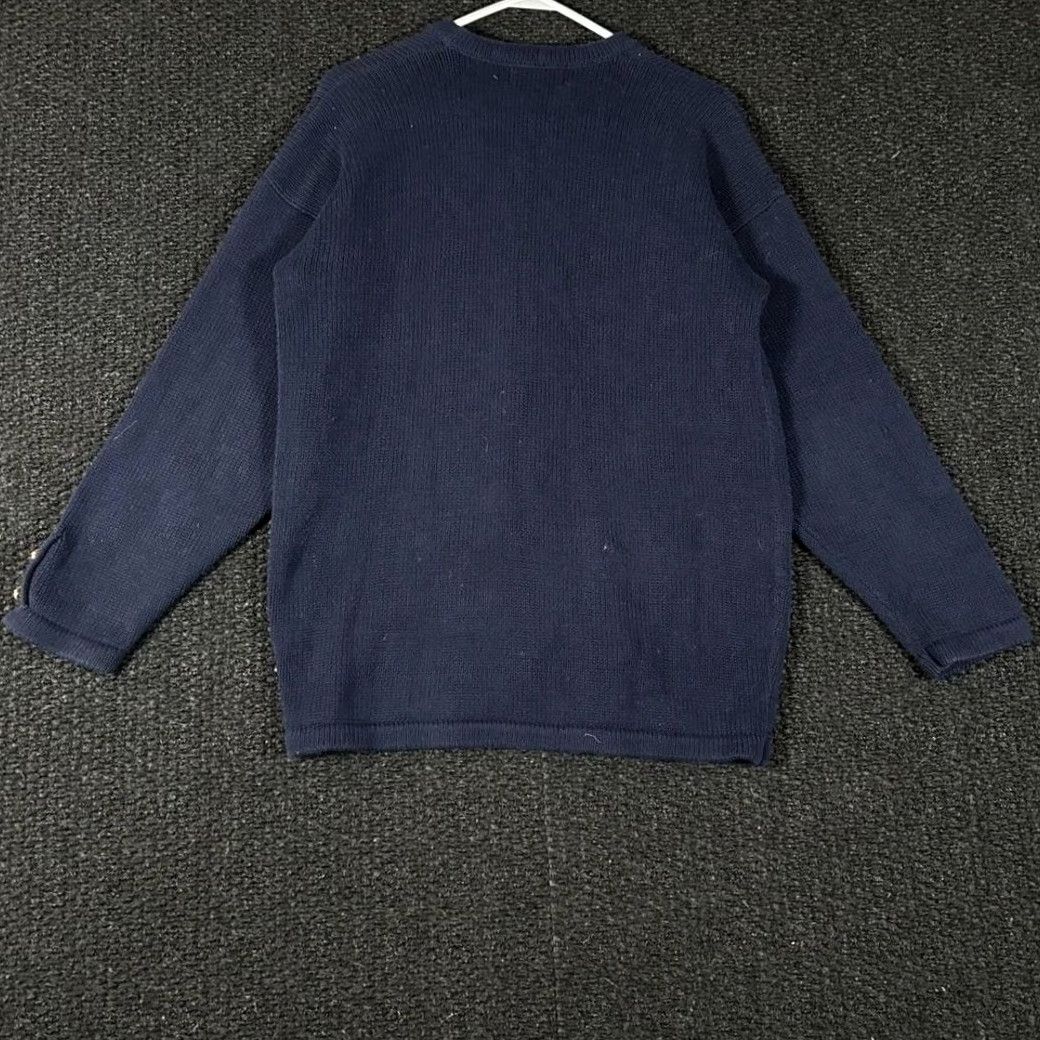 Anchor Blue VINTAGE The Eagle's Eye Navy Blue Anchor Embroidered Cardigan Sweater M 1990s Womens Size M / US 6-8 / IT 42-44 - 3 Thumbnail