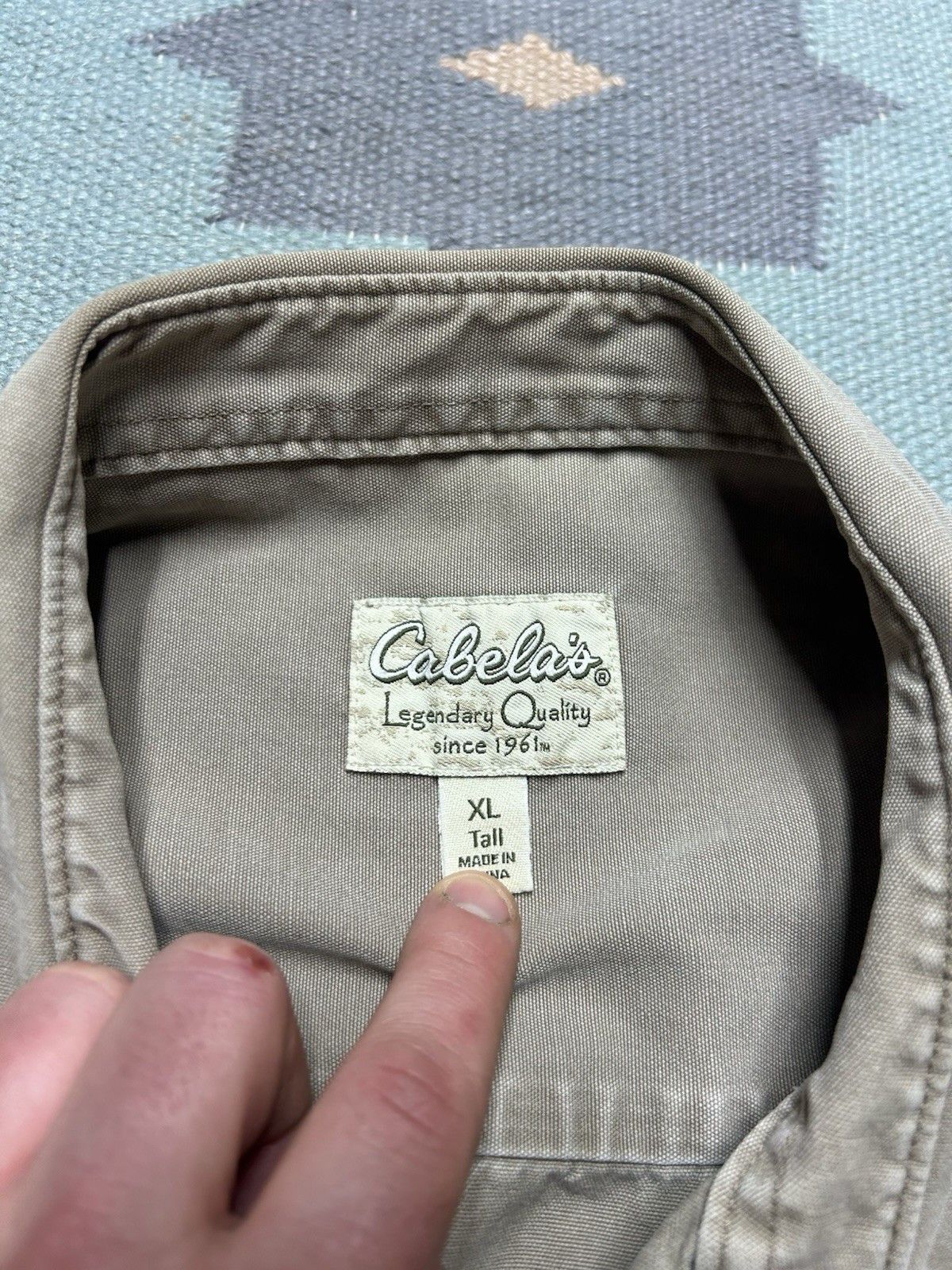 Vintage Vintage cabelas button shirt canvas hiking outdoor XL tall Size US XL / EU 56 / 4 - 6 Thumbnail