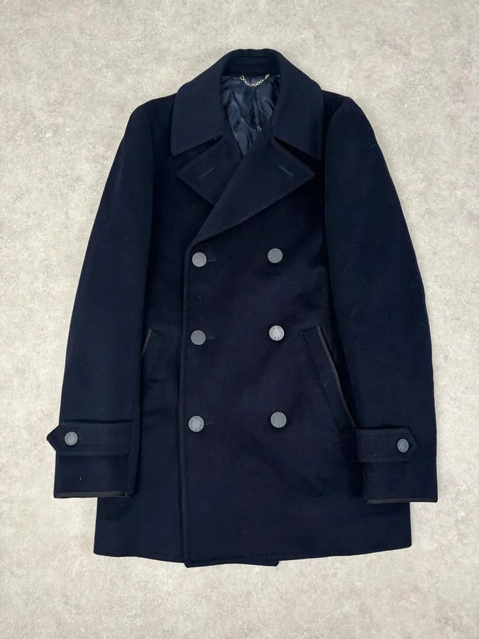 Louis Vuitton Louis Vuitton Navy Wool Double-Breasted Coat Size US M / EU 48-50 / 2 - 1 Thumbnail