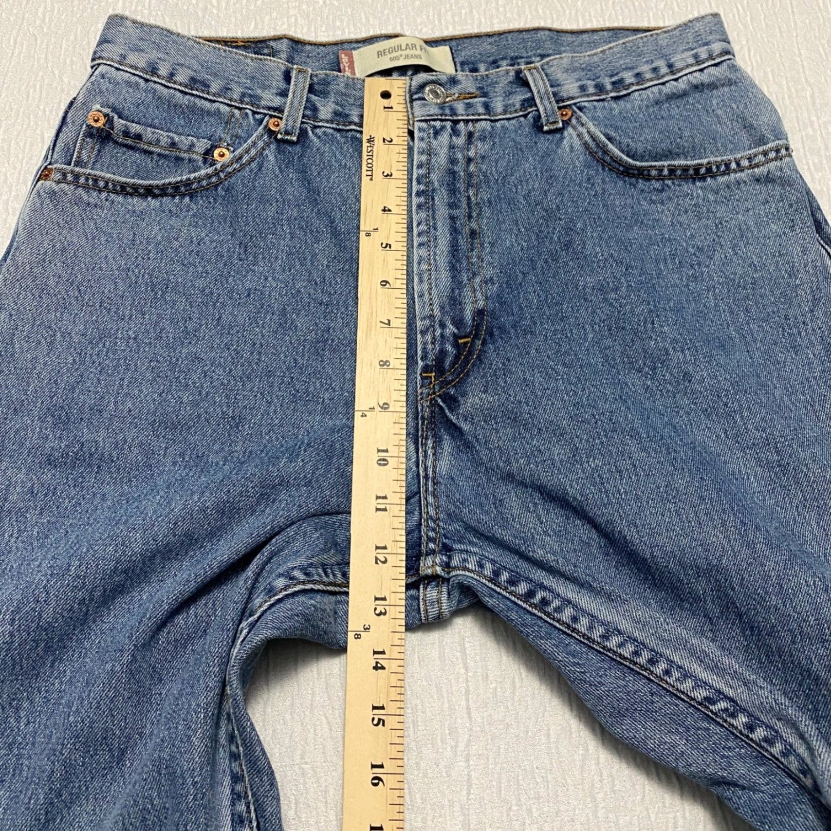 Levi's VINTAGE Levi's 505 Regular Fit Jeans Men Denim 34×32 Blue Straight Casual 90s W36 L32 Size US 34 / EU 50 - 5 Thumbnail