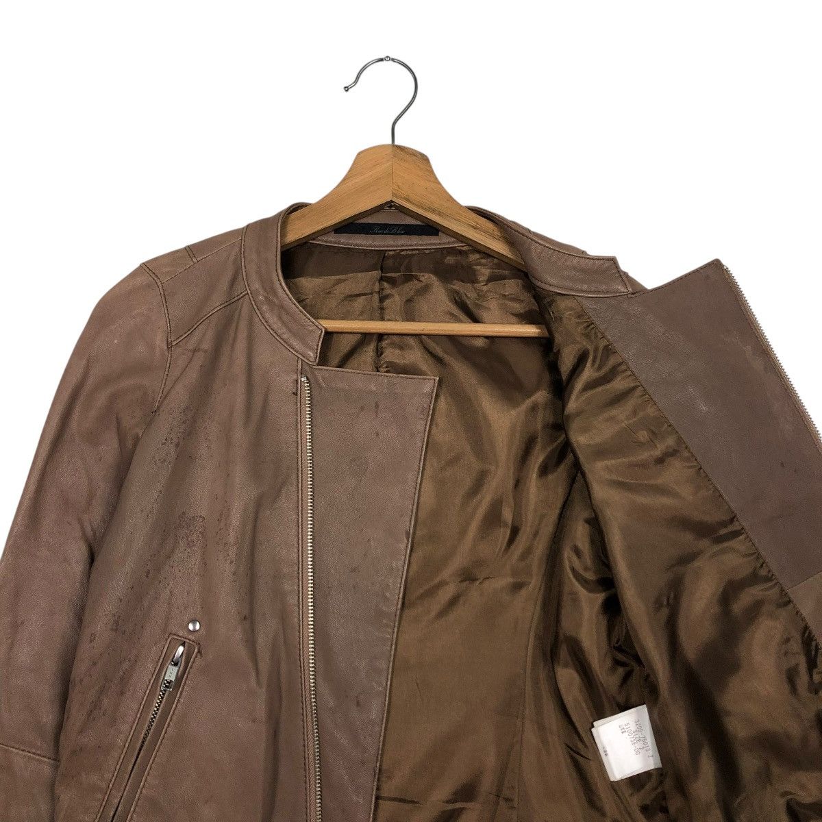 Japanese Brand 🔥CROPPED BIKER LEATHER JACKET RUE DE BLUE ISSEY MIYAKE Size US S / EU 44-46 / 1 - 15 Thumbnail