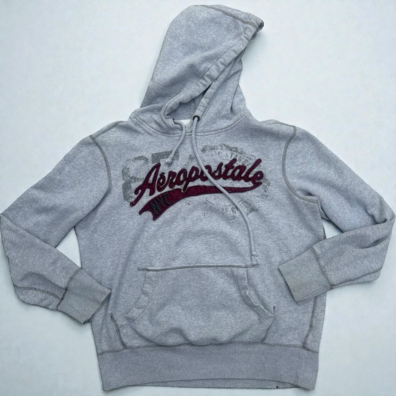 Aeropostale Aeropostale Y2K Hoodie Sweatshirt Sz S Gray Red 00s skater Size US S / EU 44-46 / 1 - 1 Thumbnail