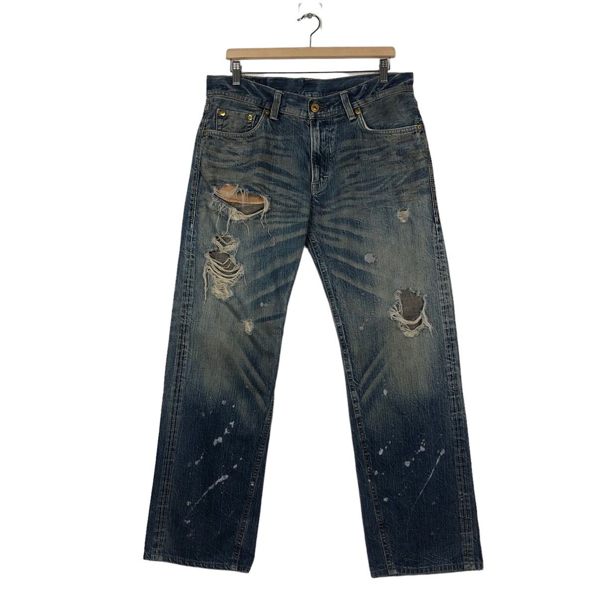 🔥Rusty Holes Punk Denim Biker Denim Craft Japan Made