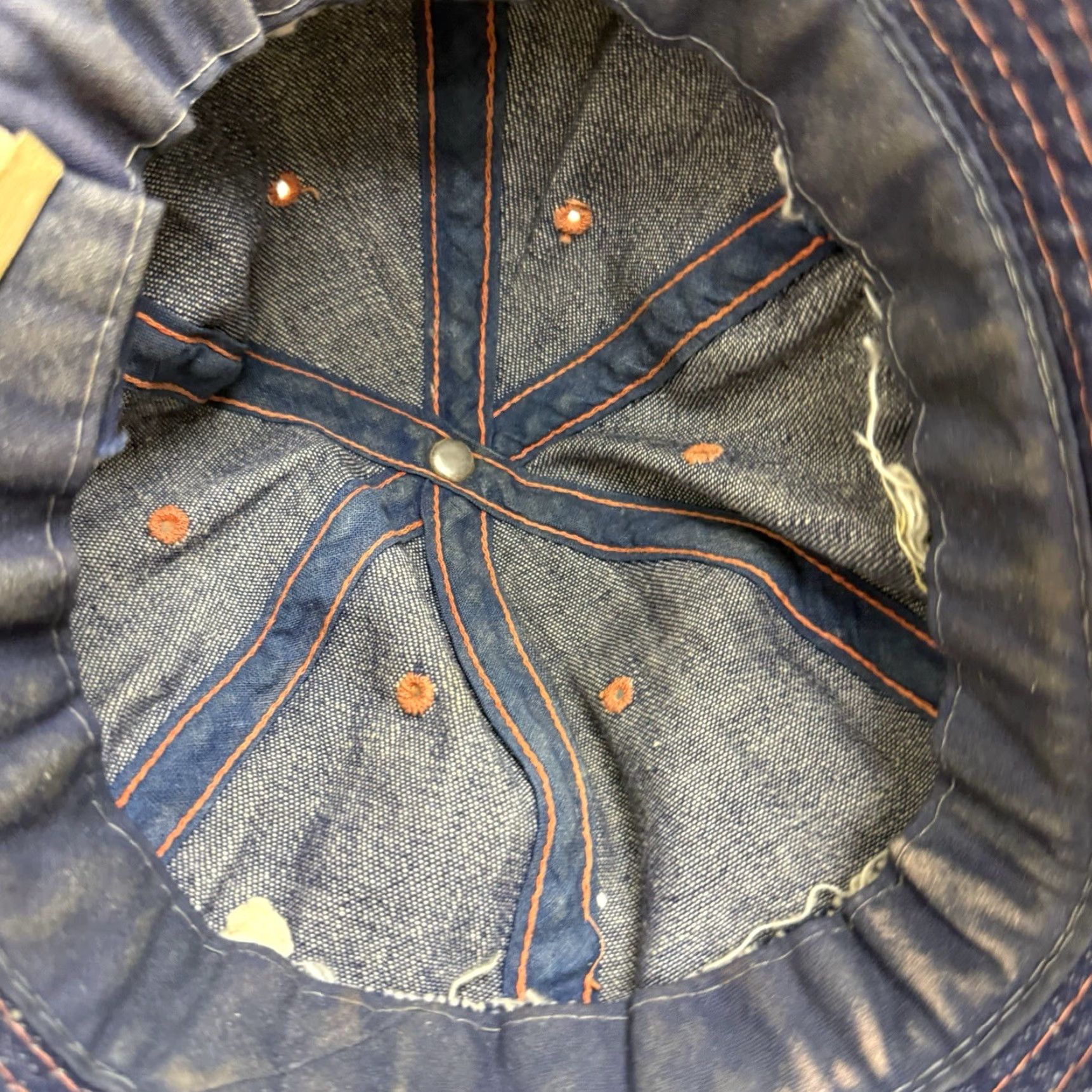 Denime VINTAGE HaT Denim Bucket Hat Daisy Mae 40s 50s Selvage Denim Bookie Large Hat Mens Size ONE SIZE - 5 Thumbnail
