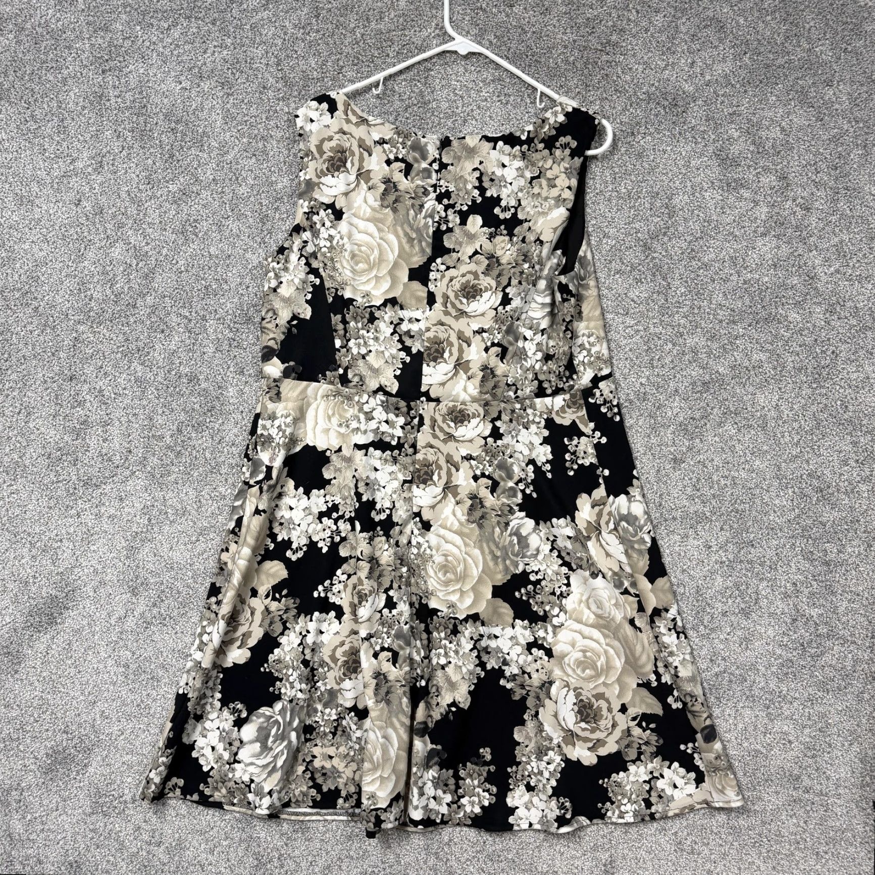 Vintage Connected Cocktail Dress 14W Plus Black Tan Party Fit Flare Floral Dark Romance Size XL / US 12-14 / IT 48-50 - 6 Thumbnail