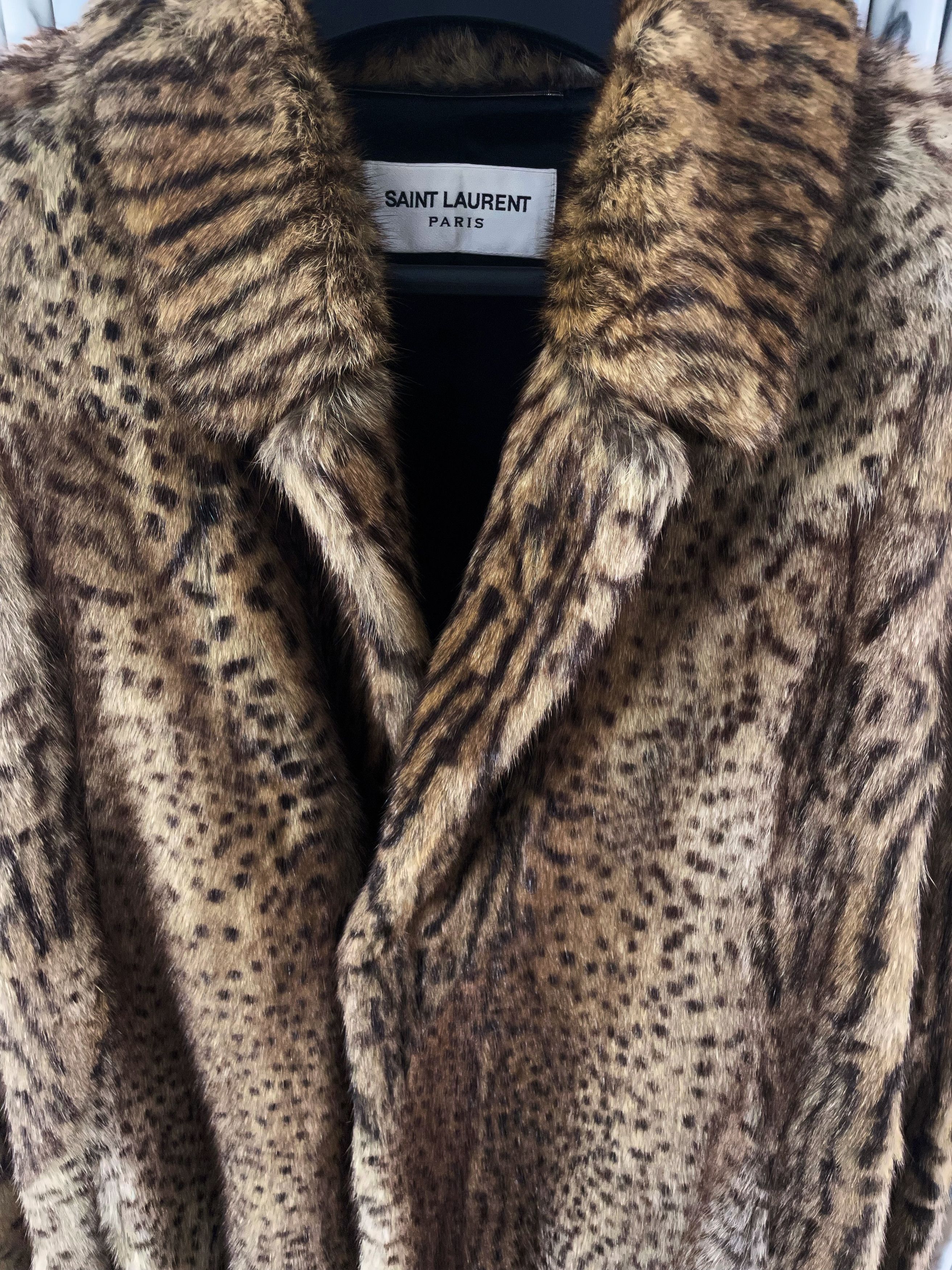 Hedi Slimane × Saint Laurent Paris *HOLY GRAIL* BABYCAT LEOPARD OCELOT MARMOT MINK FUR COAT Size US M / EU 48-50 / 2 - 4 Thumbnail