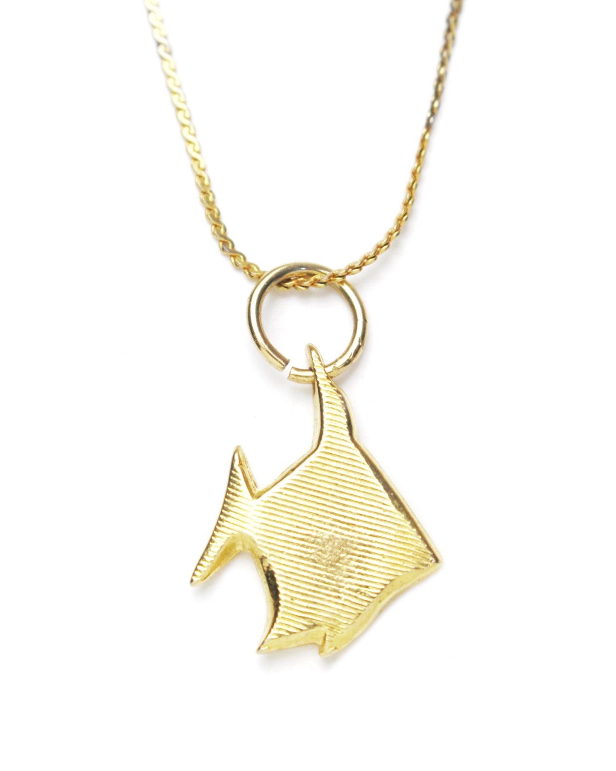 Vintage 2000S JAPANESE MADE GOLD FISH NECKLACE MOTHER OF PEARL INLAY Size ONE SIZE - 4 Thumbnail
