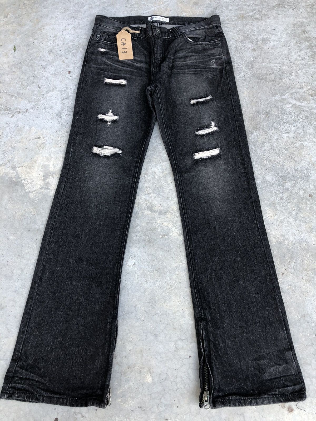 If Six Was Nine Japanese Deadly Flared Jeans Distressed Jeans Size US 33 - 1 Thumbnail