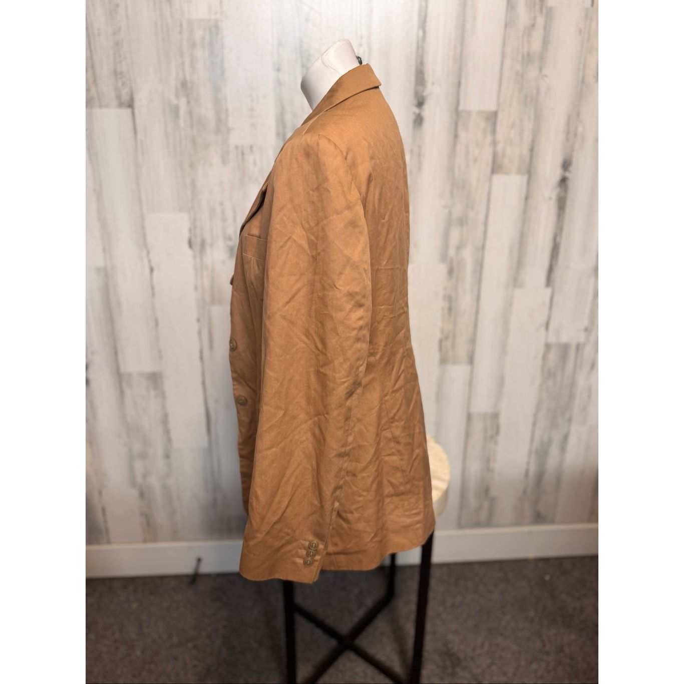Other Casual Corner Women’s Longline Blazer Tan Size 10 – 100% Cotton Shell Size M / US 6-8 / IT 42-44 - 5 Thumbnail