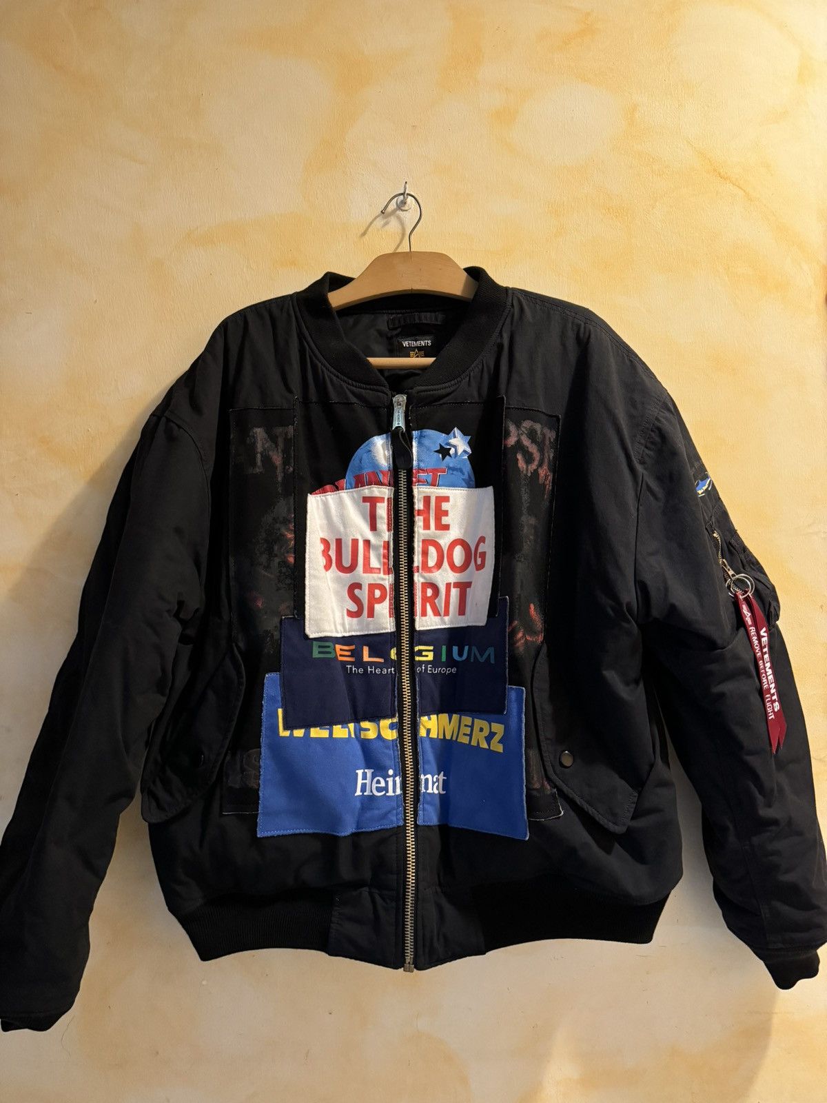 image of Alpha Industries Bomber Bulldog Reverse in Black, Men's (Size XS)