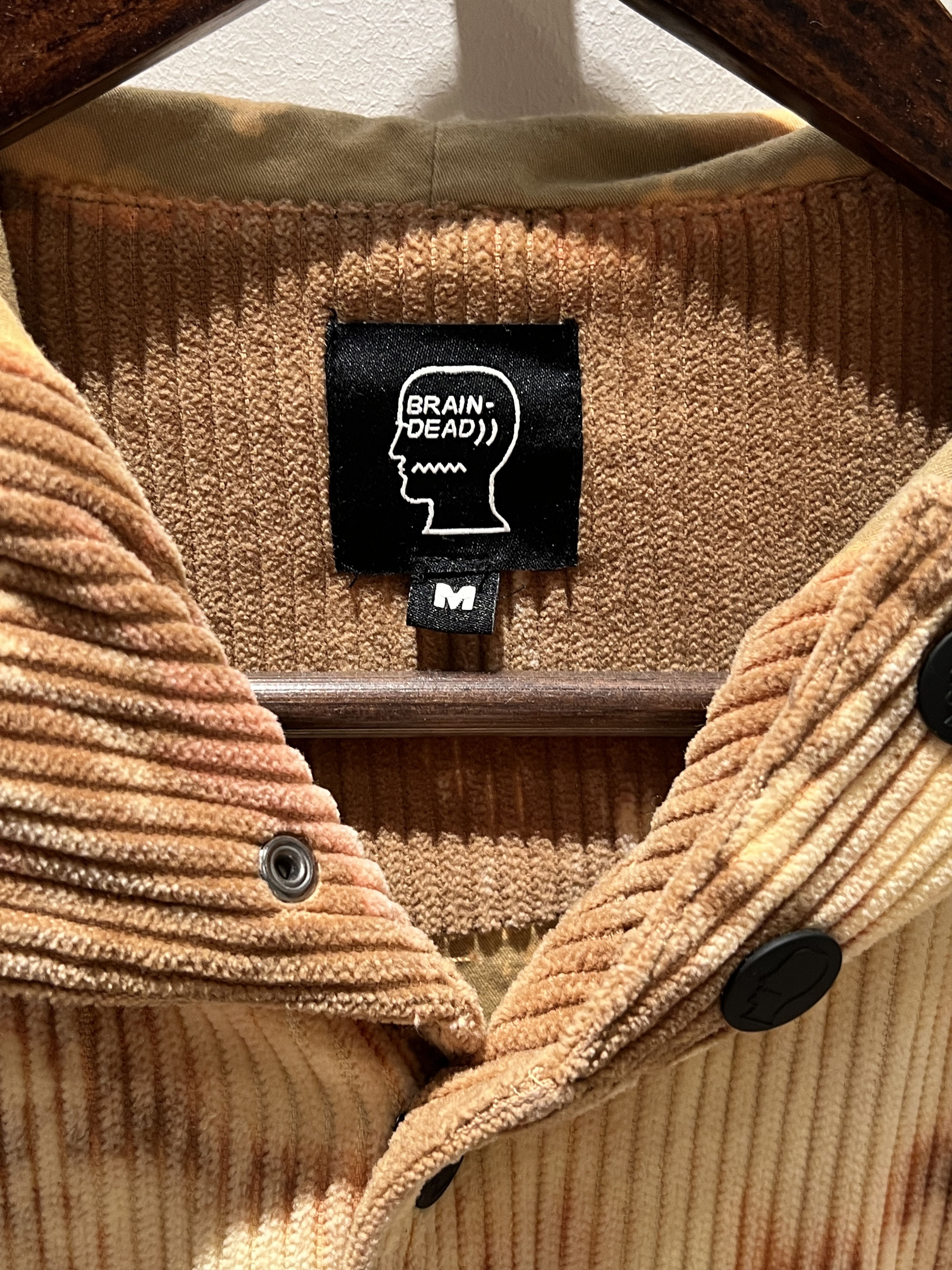 Brain Dead Brain Dead Corduroy Hooded Racing Jacket in Cream Size US M / EU 48-50 / 2 - 3 Thumbnail