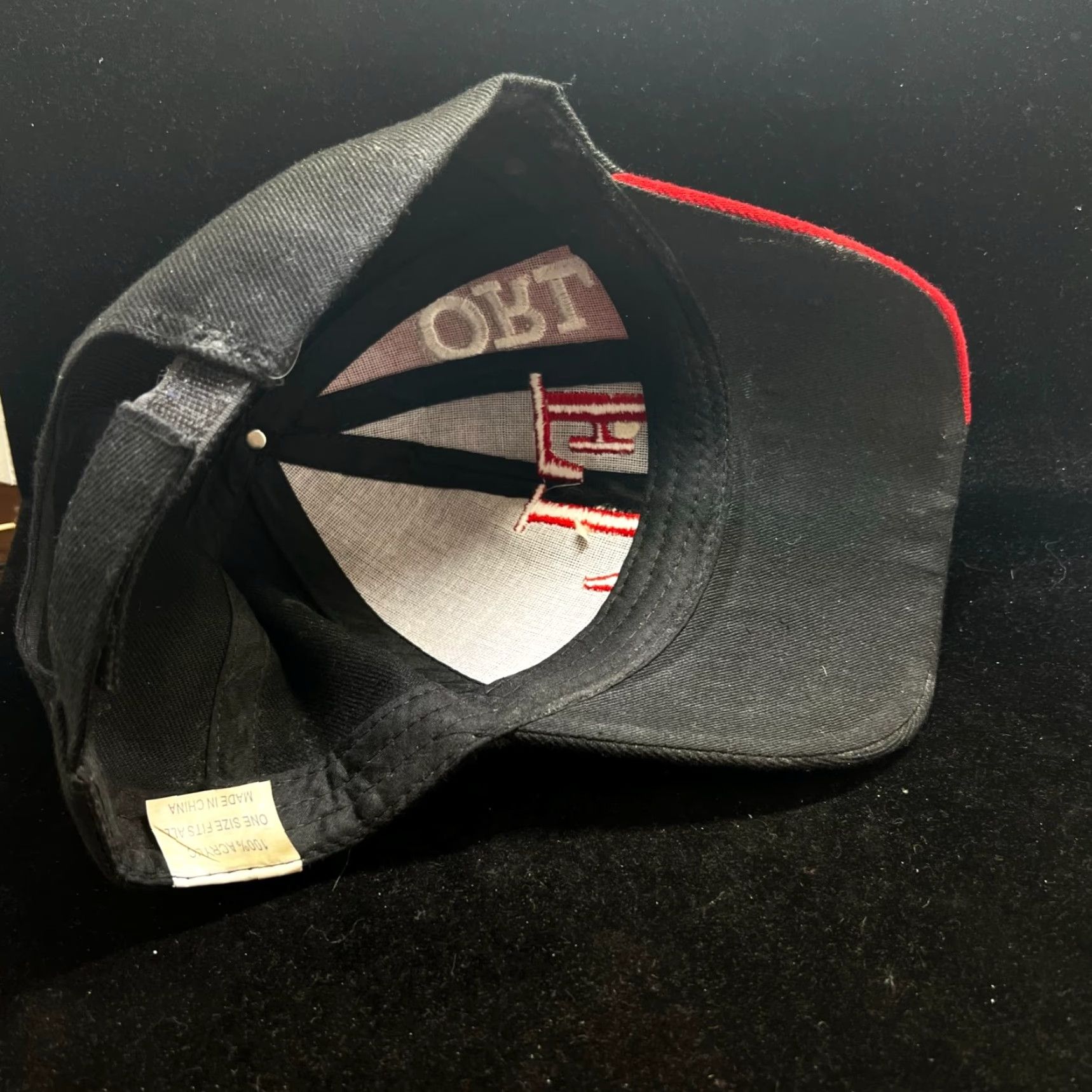 Spell Orlando FL Spell Out Hat Baseball Cap Black Red Florida Adjustable Embroidered Size ONE SIZE - 4 Thumbnail