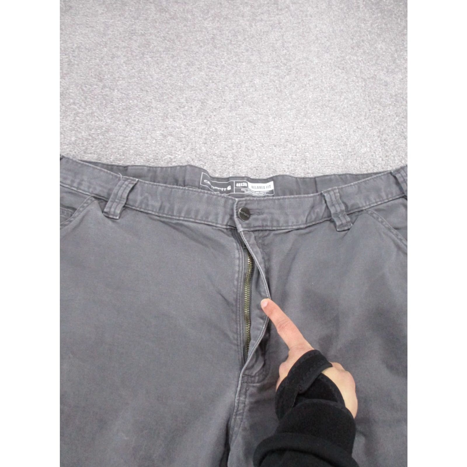 Carhartt CARHARTT Mens Pants 40 Gray Canvas Carpenter Workwear Regular Fit 40X26 Size US 40 / EU 56 - 5 Thumbnail