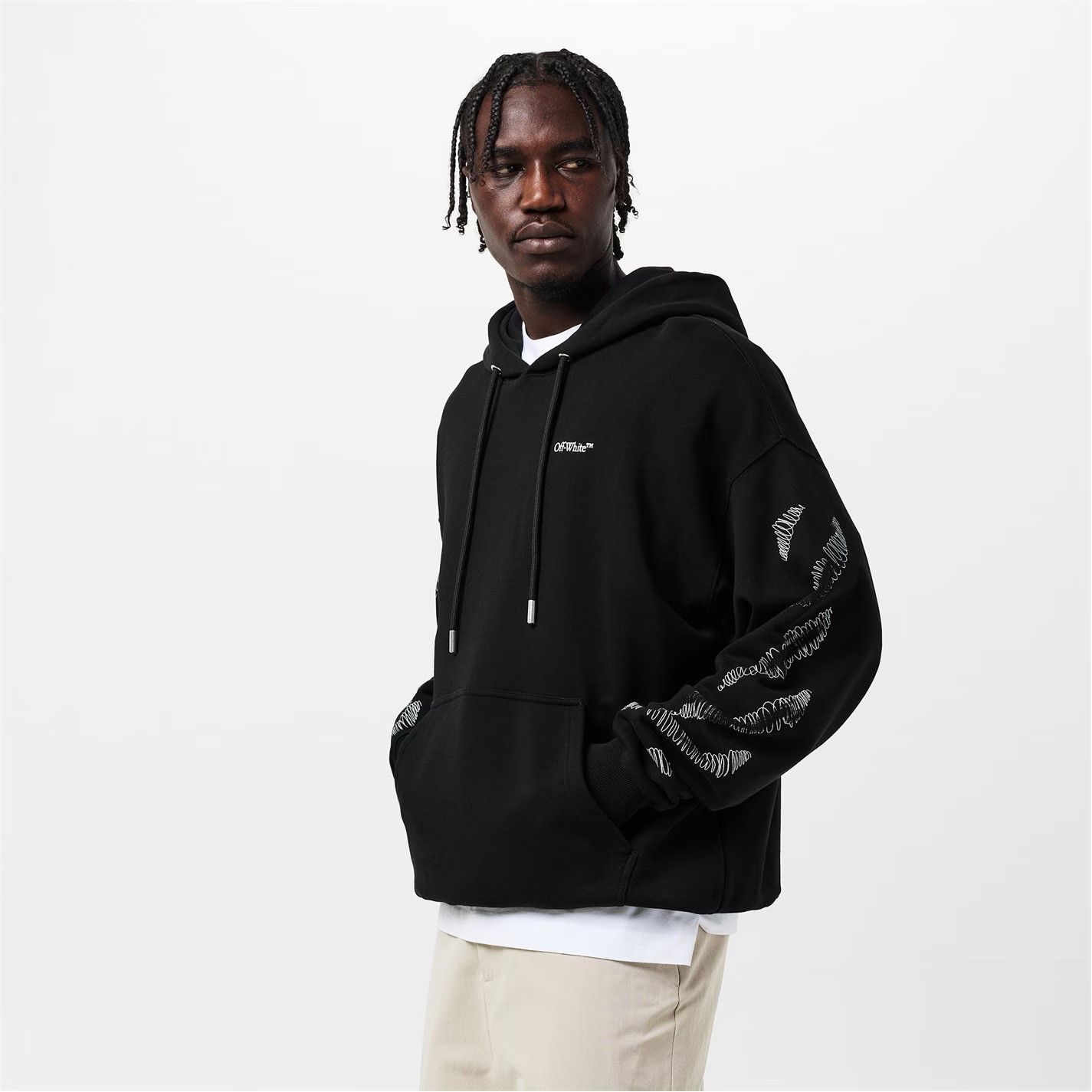 Off-White o1g2r1mq0226 Scrib Diag Pullover Hoodie In Black Size US S / EU 44-46 / 1 - 2 Thumbnail