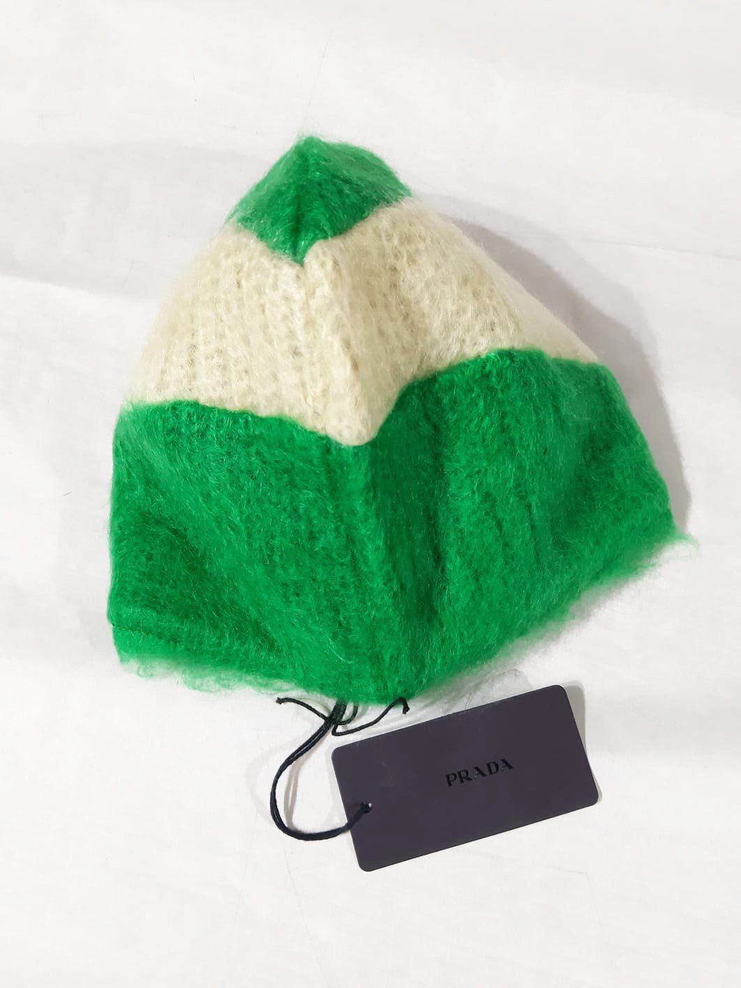 Prada FW 2007 Green Mohair Wave Knit Beanie Hat Size ONE SIZE - 4 Thumbnail