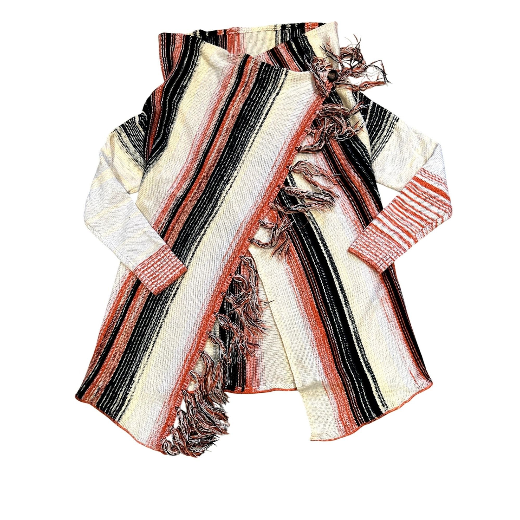 Other CCC Open Front Sweater Loose Fringe Long Wrap Knitted Cardig Size XL / US 12-14 / IT 48-50 - 6 Thumbnail