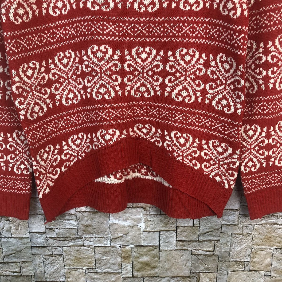 Homespun Knitwear × Japanese Brand Japanese Brand art vintage Red Knitwear #A19 Size XS / US 0-2 / IT 36-38 - 5 Thumbnail