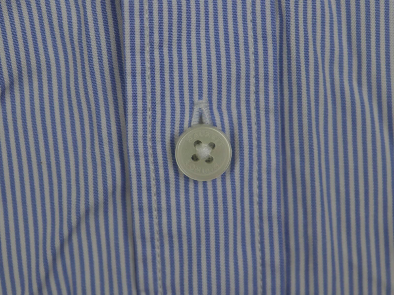 Designer Hackett London Blue Striped Button Up Shirt Size 2XL Size US XXL / EU 58 / 5 - 6 Thumbnail