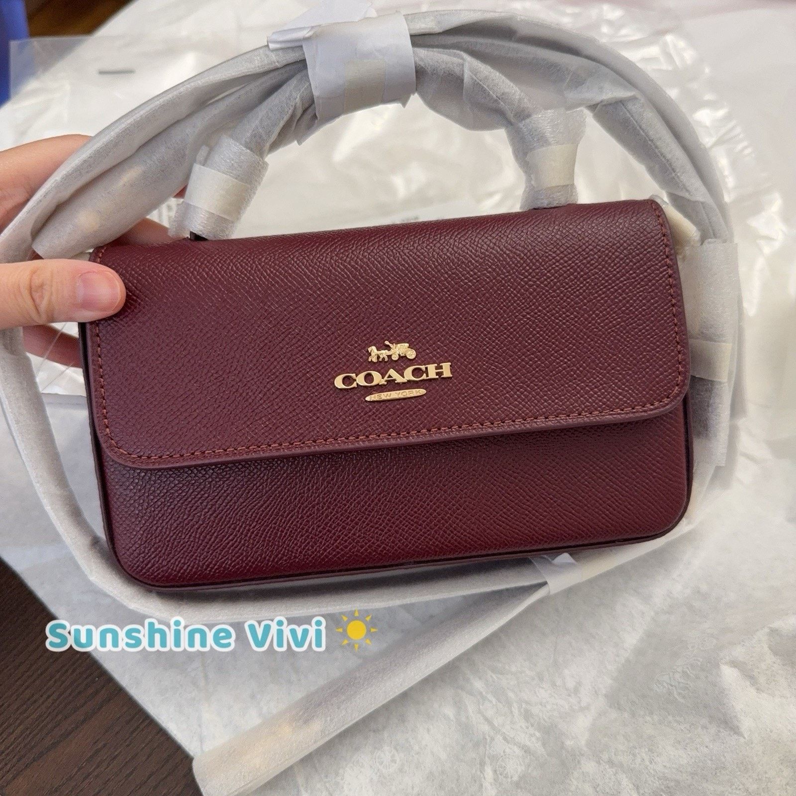 Coach NWT Coach Mini Josie Top Handle Bag Leather CCK67 Dark Wine Size ONE SIZE - 1 Thumbnail