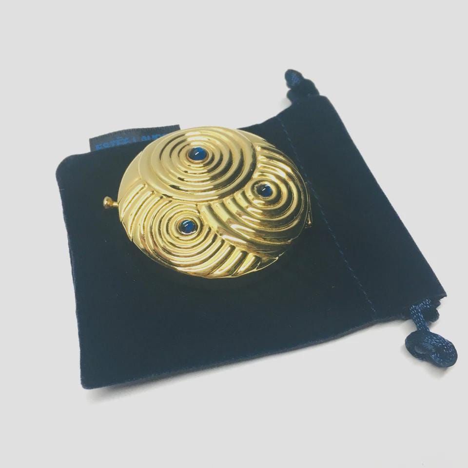 Other Vintage Estee Lauder Gold Swirl Peacock Mini Compact Case Size ONE SIZE - 2 Thumbnail