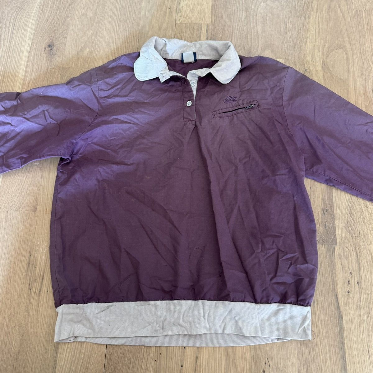Nike Vintage 80s Nike Retro Sport Windbreaker Polo Shirt Size L / US 10 / IT 46 - 2 Thumbnail