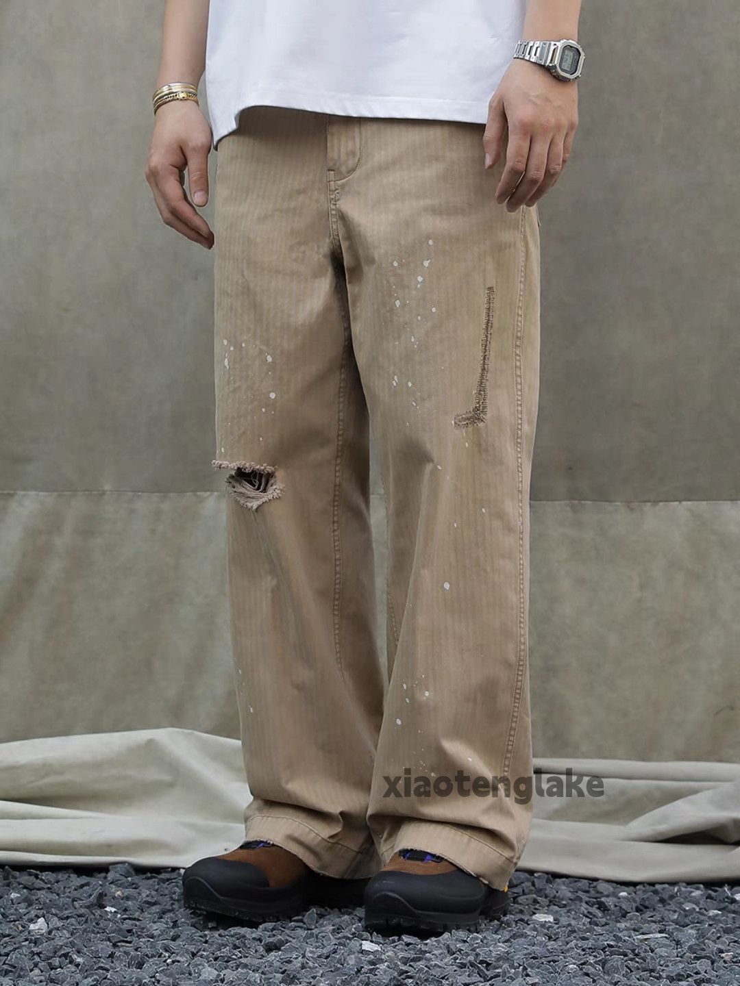 Designer × Japanese Brand × Vintage Unisex utility washed workwear carpenter ripped pants Size US 32 / EU 48 - 4 Thumbnail