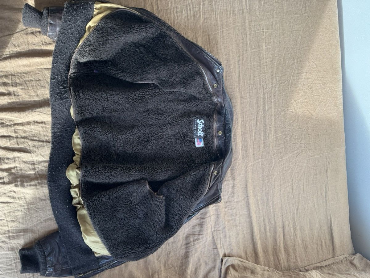 Schott Schott 184 SM A2 Bomber Aviator Leather Jacket 1970s Size US L / EU 52-54 / 3 - 9 Thumbnail