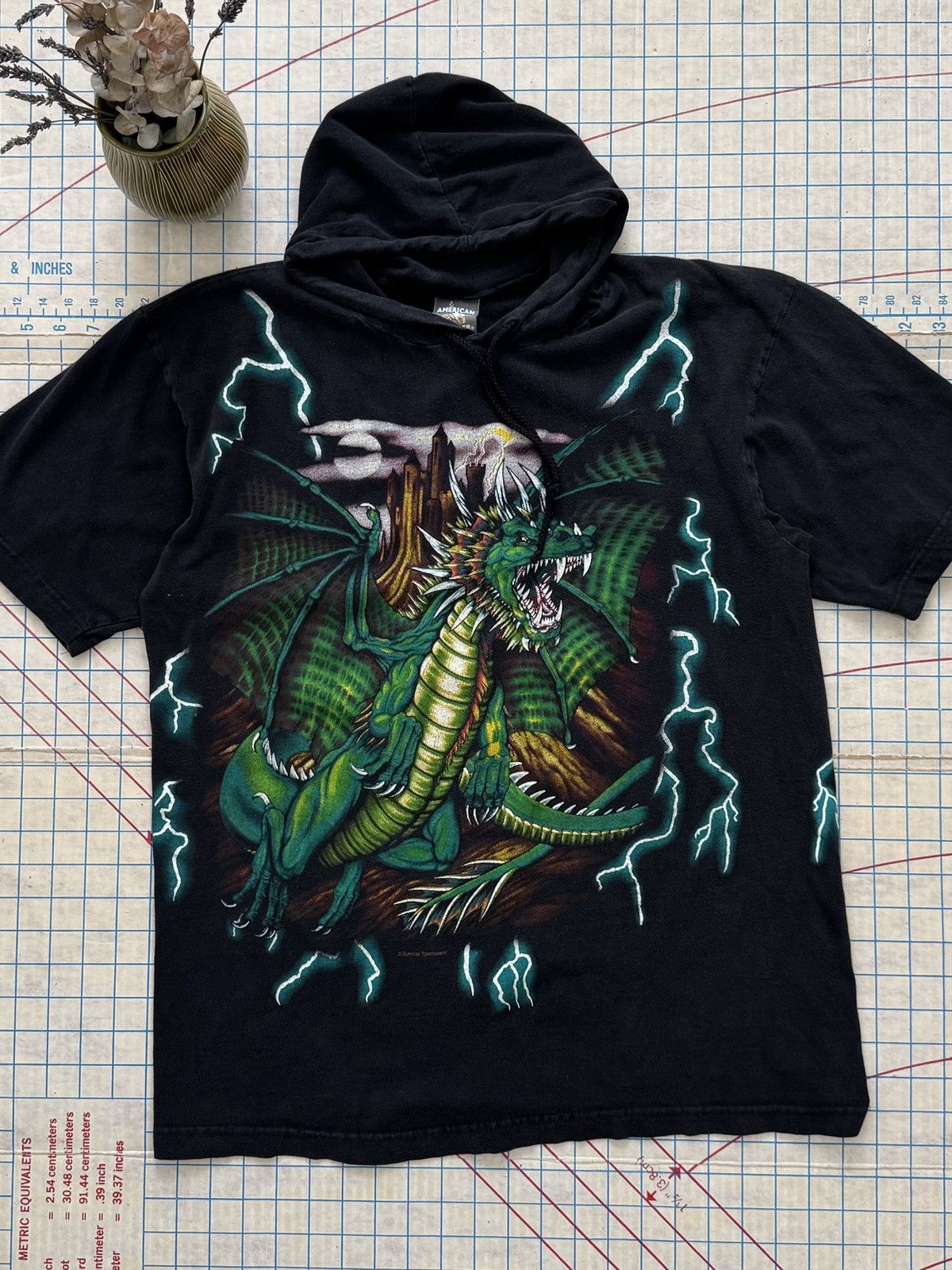 Vintage Vintage American Thunder Dragon Hoodie T-Shirt Mens Large Size US L / EU 52-54 / 3 - 1 Thumbnail