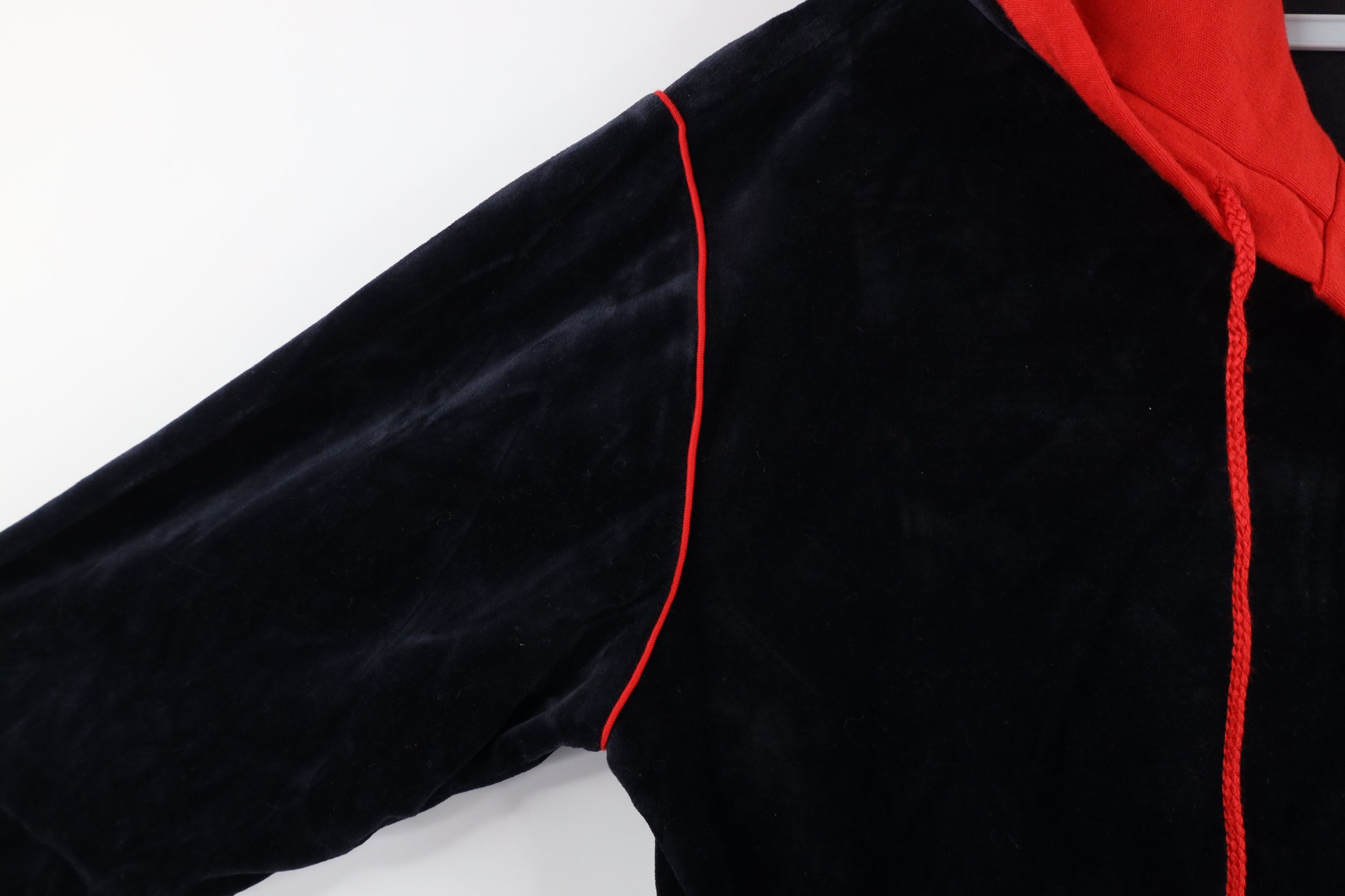 Vintage Vintage 70s Streetwear Blank Velvet Velour Hoodie Sweatshirt Size US L / EU 52-54 / 3 - 7 Thumbnail