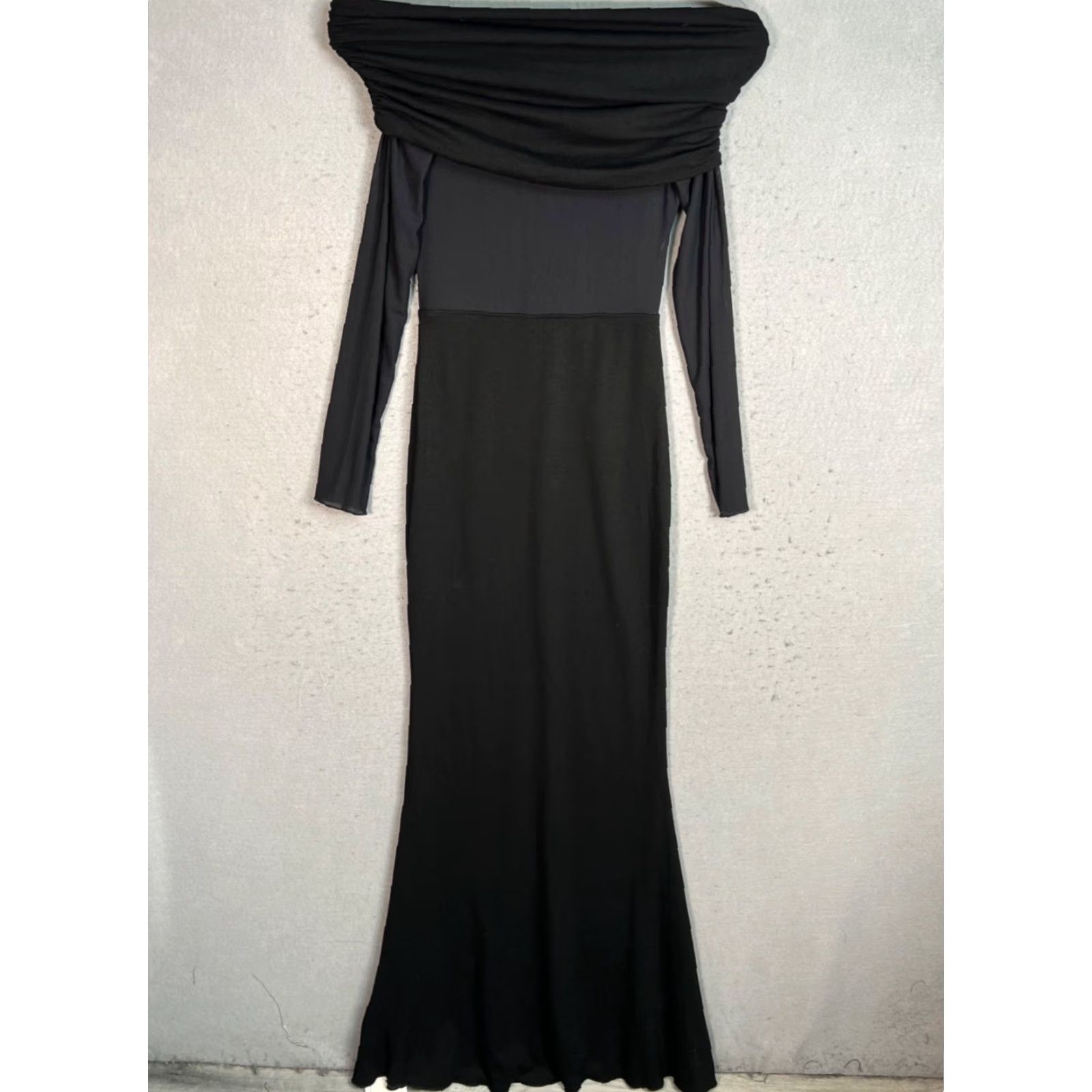 Vintage Commense Black Off-Shoulder Long Dress XS Polyester Blend NEW! Maxi Women XS Black Off Shoulder Long Dress Party Cocktail Vintage: No Size XS / US 0-2 / IT 36-38 - 2 Thumbnail