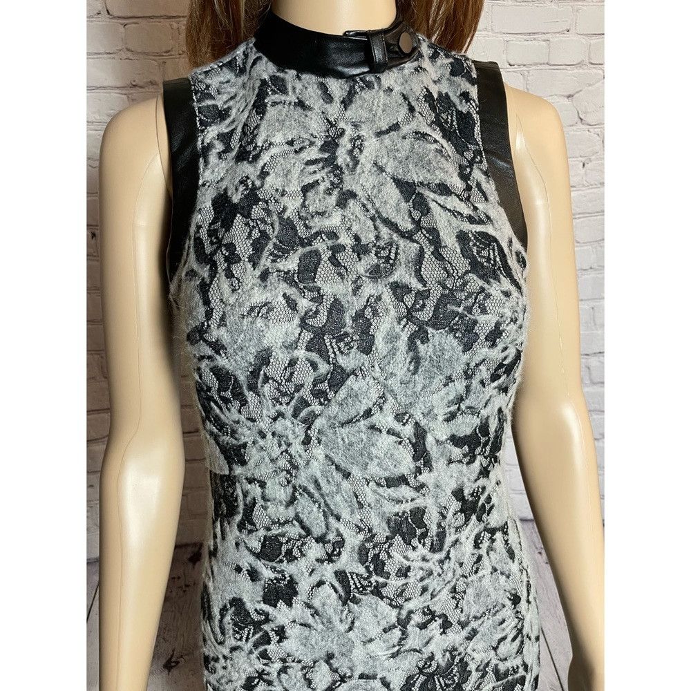 Other New G.I.L.I Lace Sleeveless Faux Leather Trim Sheath Dress Size XS / US 0-2 / IT 36-38 - 5 Thumbnail