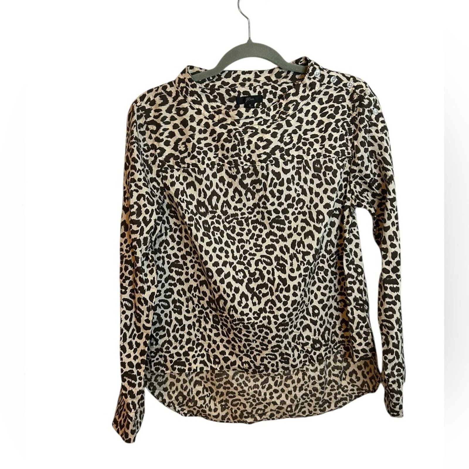 J.Crew J.Crew Animal Print Button Neck Tunic Blouse Size M / US 6-8 / IT 42-44 - 1 Thumbnail
