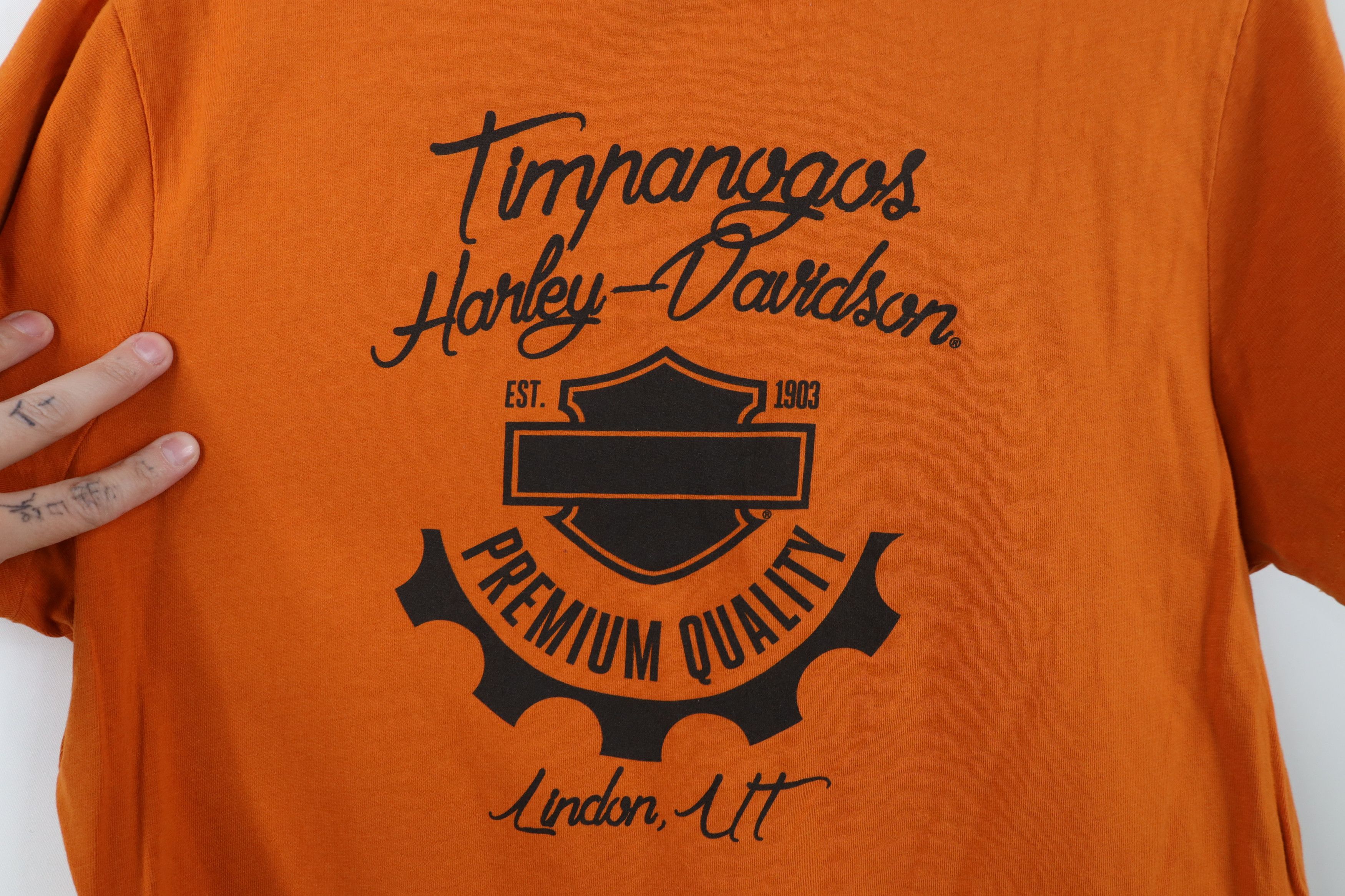 Harley Davidson Harley Davidson Spell Out Script Motorcycle T-Shirt Orange Size M / US 6-8 / IT 42-44 - 13 Thumbnail