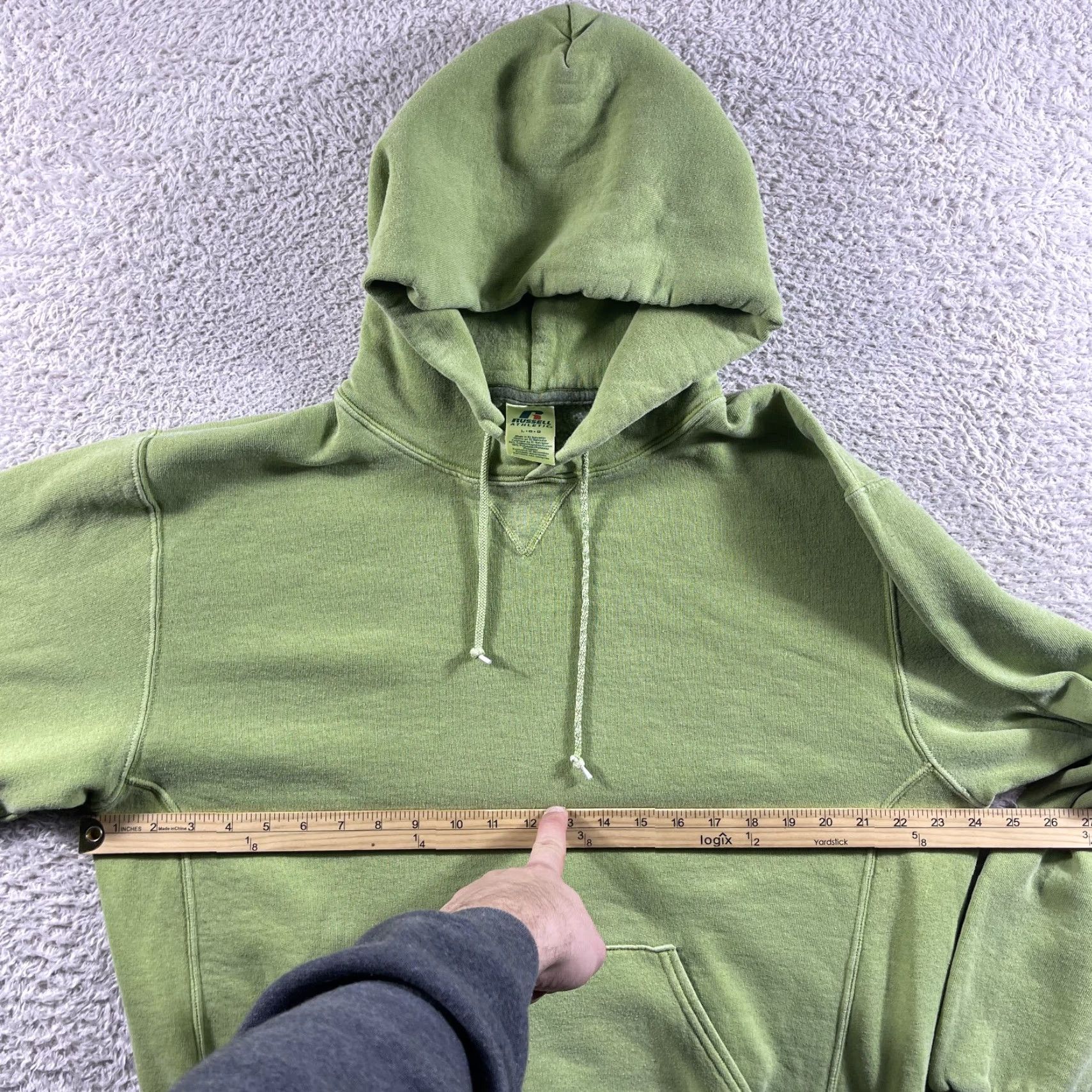 Russell Athletic VINTAGE Russell Athletic Hoodie Sweatshirt Mens Large Lime Green Pullover YZY Y2K Yeezy Size US L / EU 52-54 / 3 - 6 Thumbnail