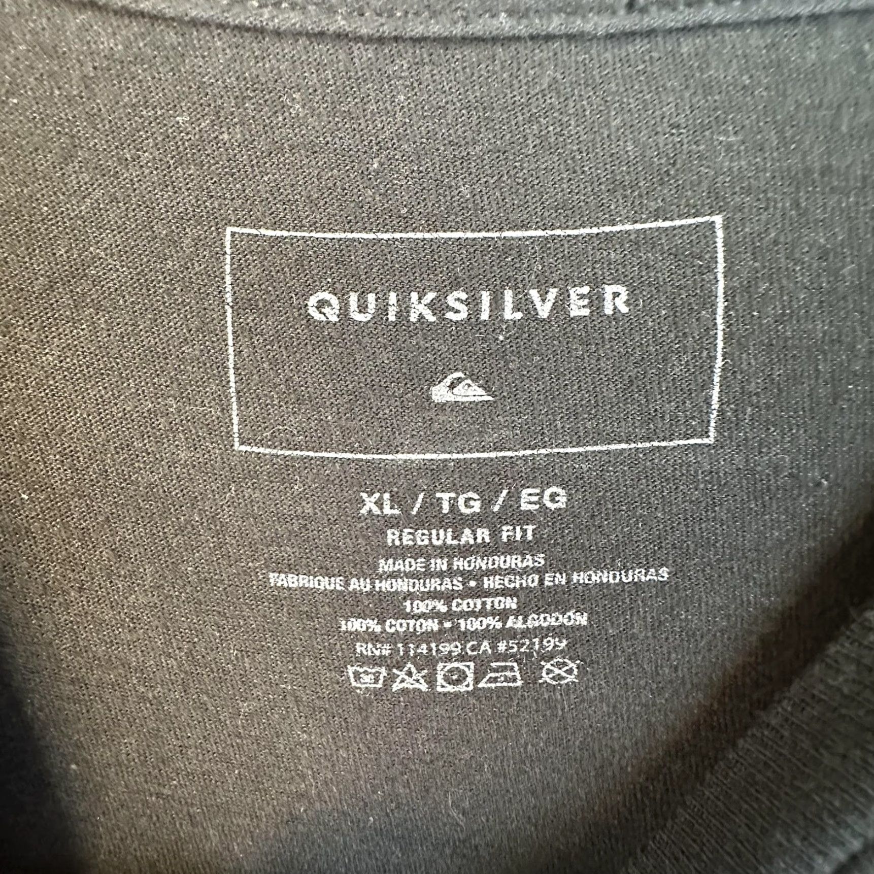 Quiksilver Quiksilver Shirt Mens XL Black Graphic Tropical Floral Regular Fit Cotton Tee Size US XL / EU 56 / 4 - 5 Thumbnail