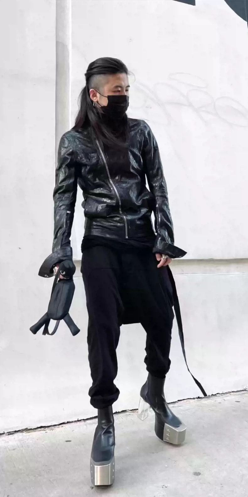 Rick Owens Rickowens diagonal zipper leather coat | Grailed
