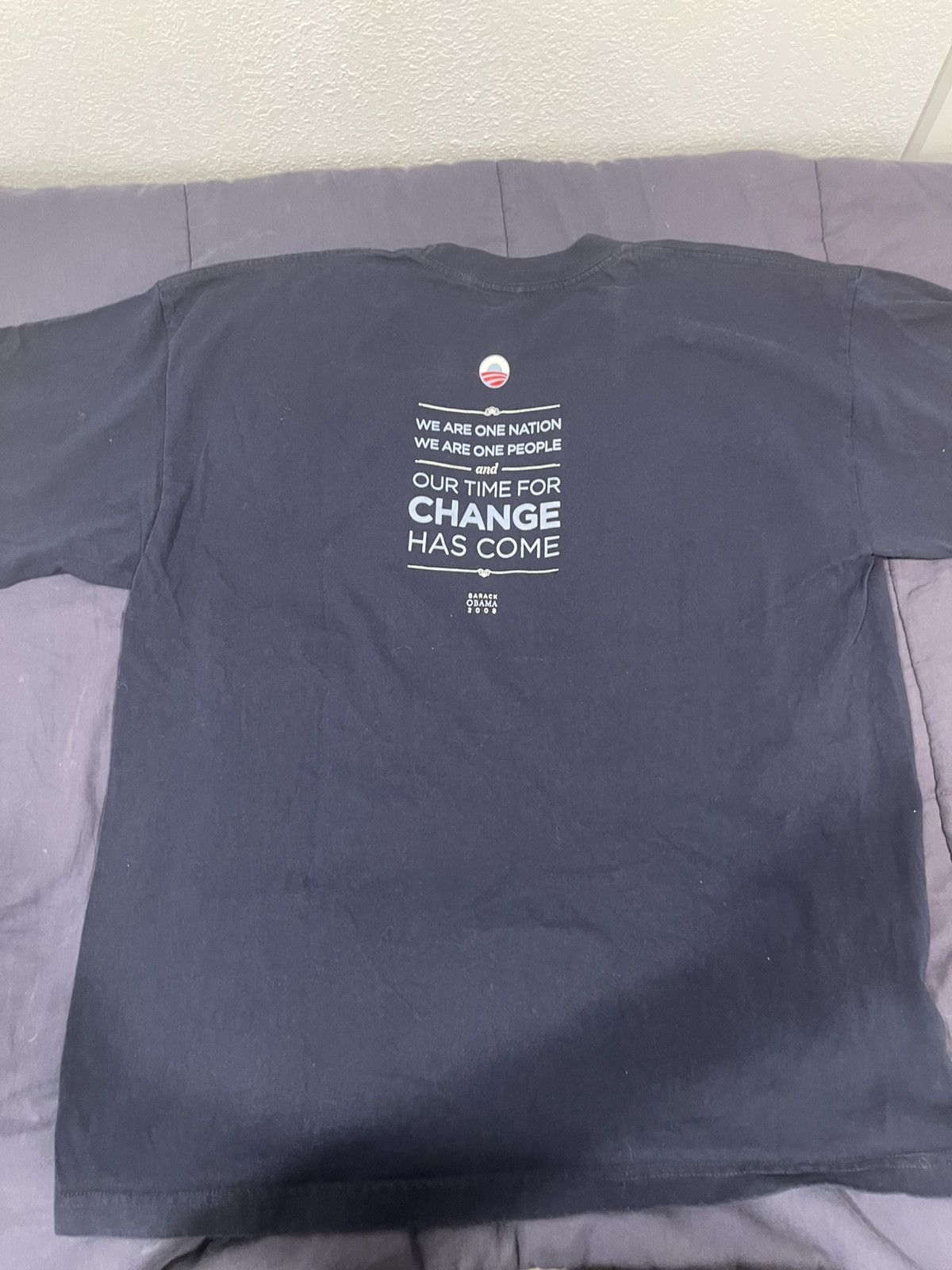Vintage Vintage 2008 Obama Change Campaign T-Shirt Navy Blue Size US L / EU 52-54 / 3 - 5 Thumbnail
