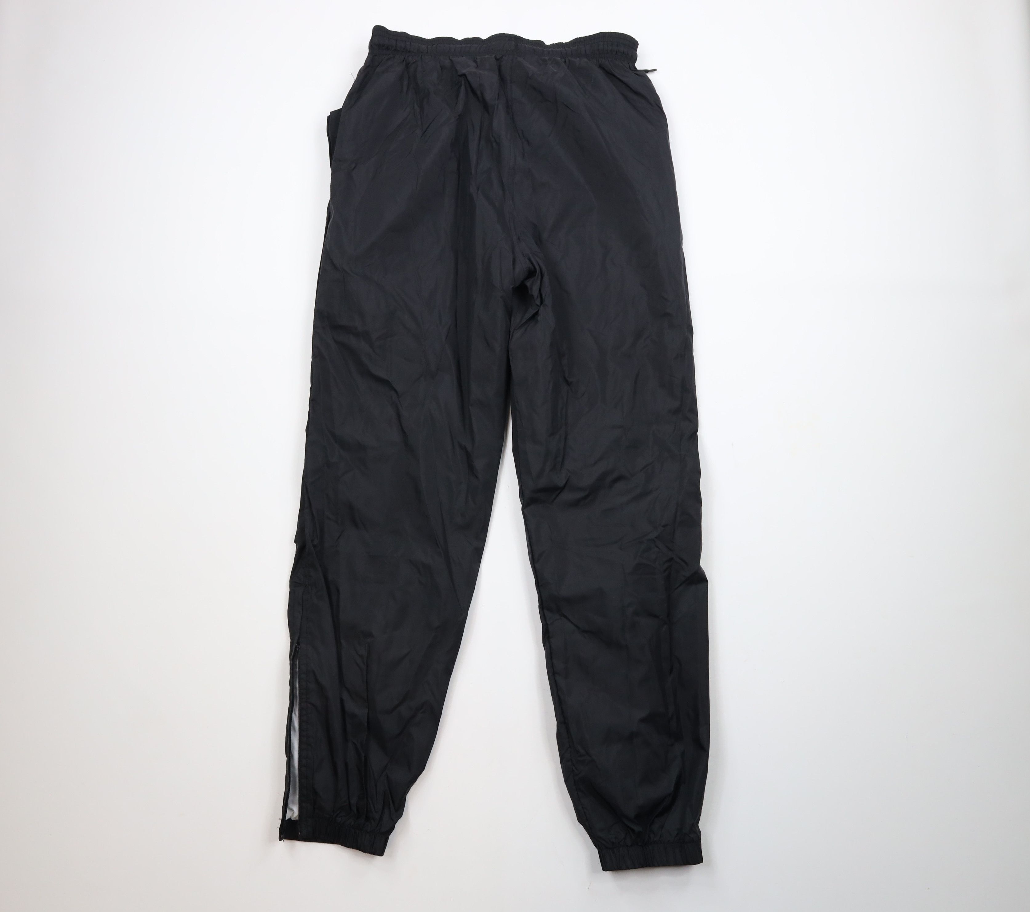 Adidas × Vintage Vintage 90s Adidas Spell Out Lined Nylon Joggers Pants Black Size US 34 / EU 50 - 9 Thumbnail