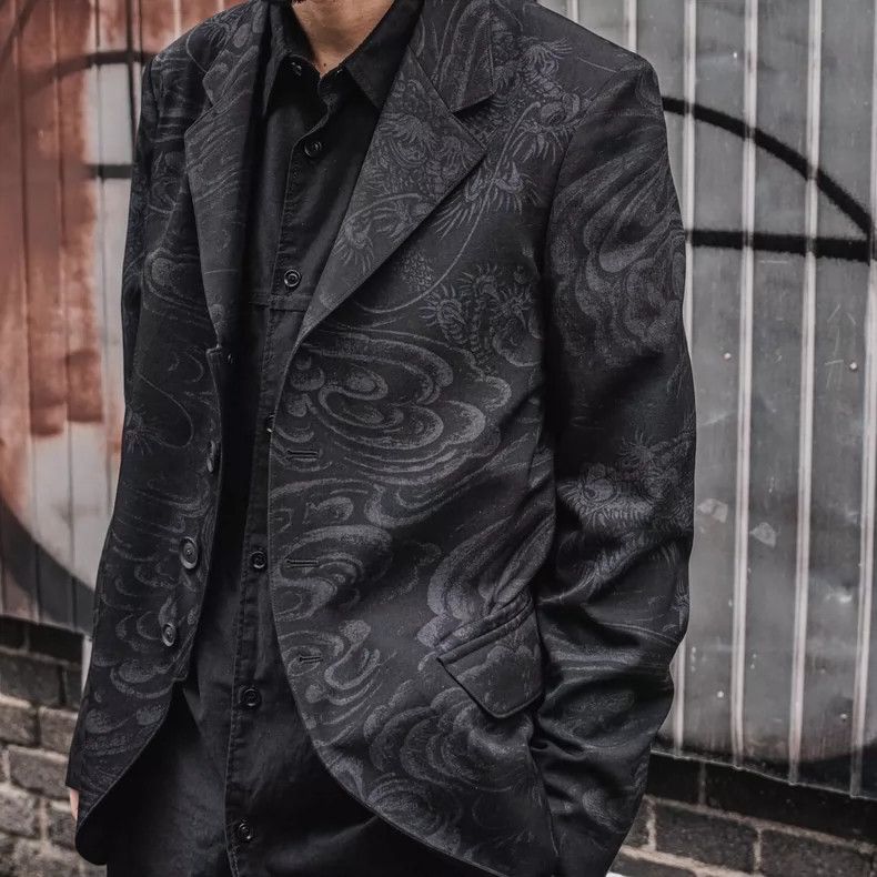 Yohji Yamamoto Yohji Yamamoto size 2 22aw Old Dragon Remnant Dream blazer Size 36R - 3 Thumbnail