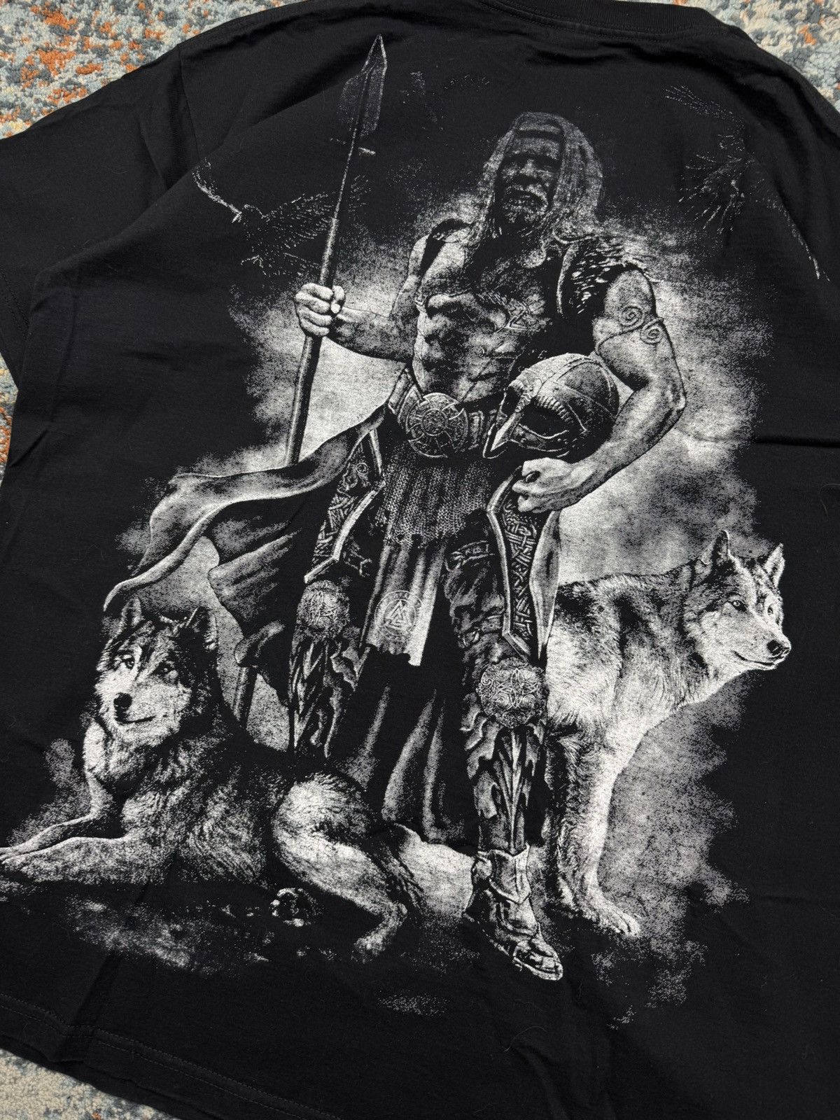 Vintage Vintage y2k Viking wolves runes all over print graphic tee Size US XL / EU 56 / 4 - 6 Thumbnail